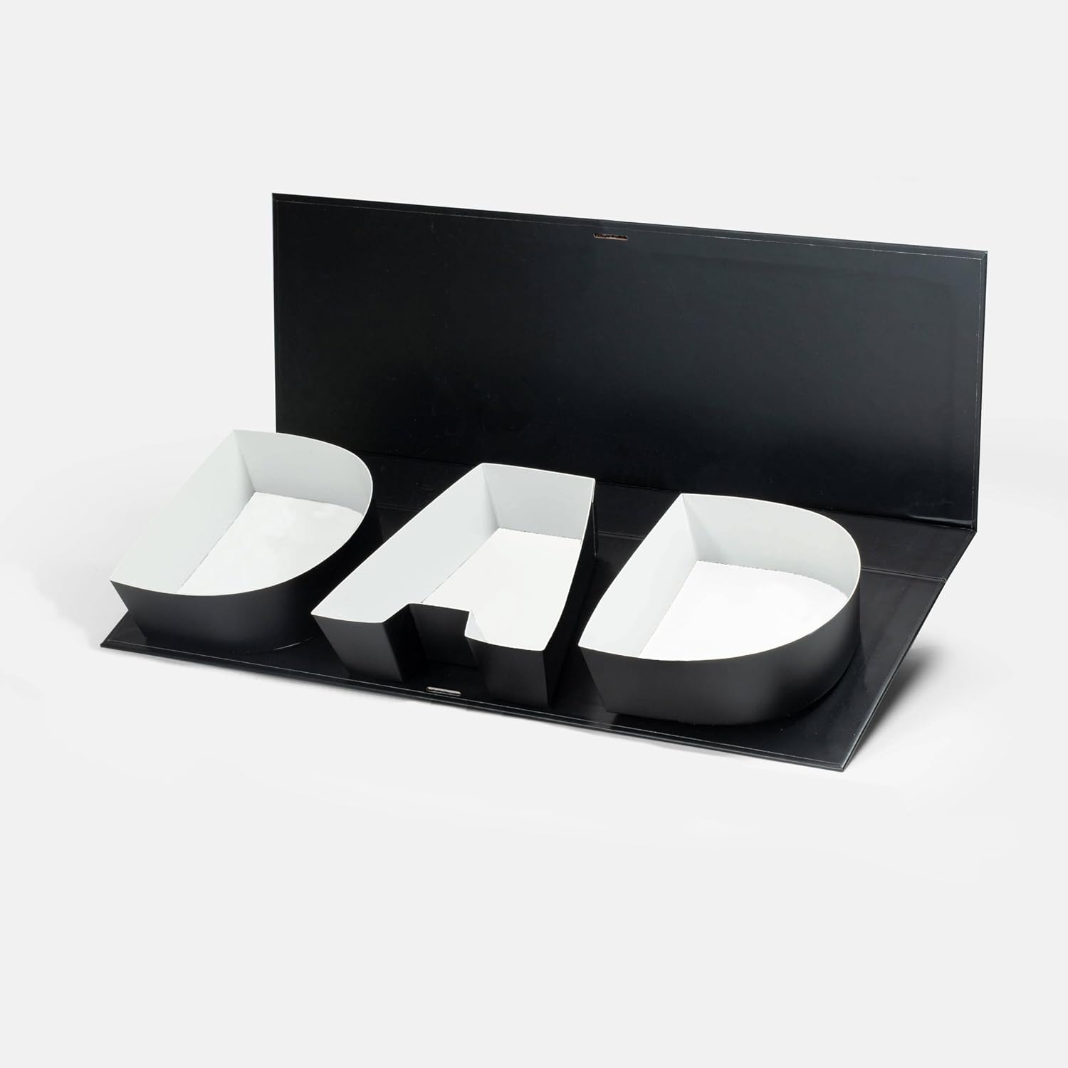 Geoto 17.3x6x2in Bulk 6 Pack Fillable DAD Shaped Letter Box, Empty Gift Wrapping Box for Father's Day Packing (Black)