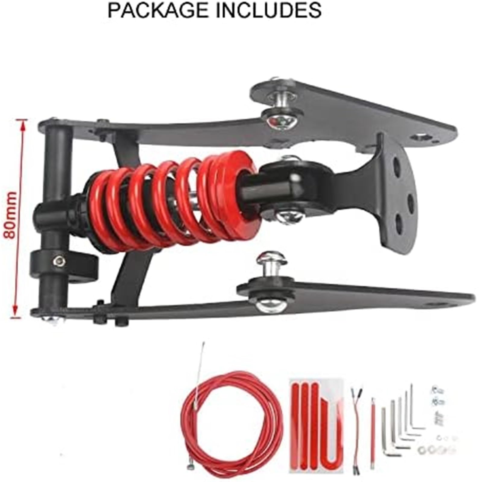 Suspensión Trasera for Patinete eléctrico Xiaomi Pro Pro2, Amortiguador Trasero, Juego de Horquilla - Pro/Pro2 Rojo Resorte de suspensión Delantera para patineta(Red 80mm for M365+1S)