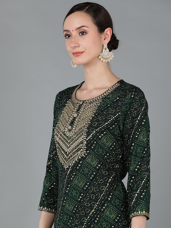 Image of Vaamsi Women's Viscose Rayon Geometric Printed Kurta