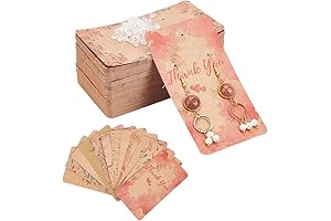 Vintage Earring Display Cards, 126PCS Earring Holder Cards with 200PCS Plastic Ear...
