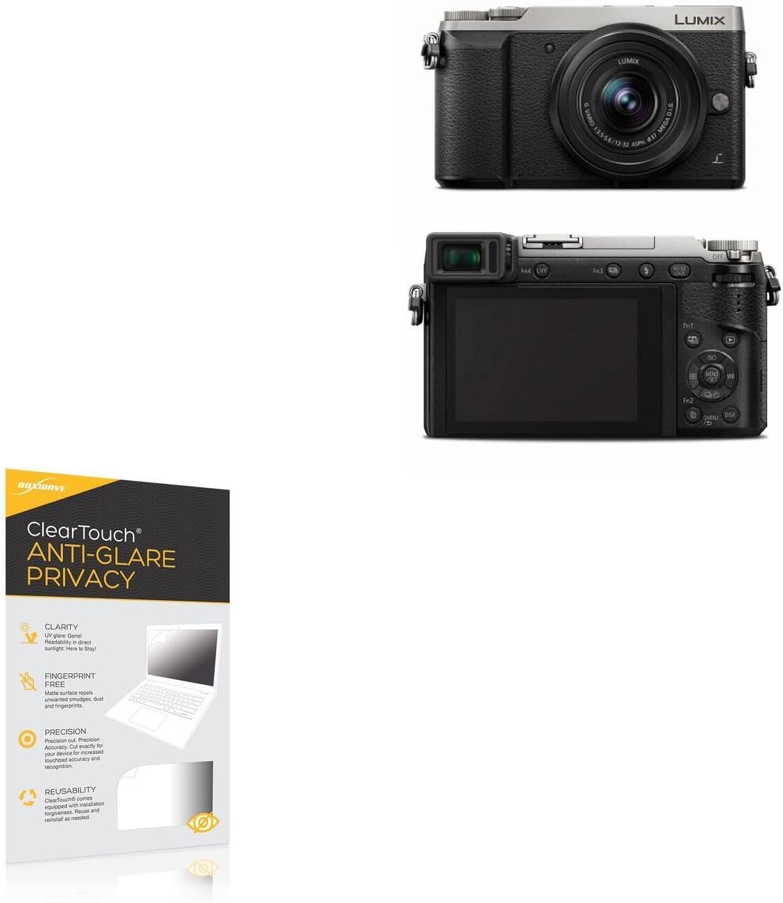 BoxWave Screen Protector Compatible With Panasonic Lumix GX85 - ClearTouch Anti-Glare Privacy (2-Pack), Privacy Screen Protector Flexible Film Anti-Glare