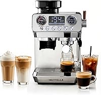 HERTELLA RX01 Espresso Machine with Burr Grinder, 20 Bar Gauge, Milk Frother, Hot/Cold Brew, Auto Pressure Release