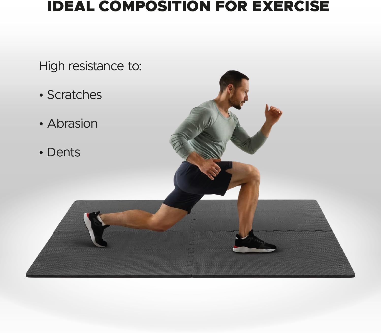 Puzzle Exercise Mat, Set of 24 Foam interlocking floor tiles, Protective Flooring, Interlocking Foam Floor, Non-Slip Tiles for Fitness Equipment Workout Cushion and Floor Protection (6 Set of 24x24in)