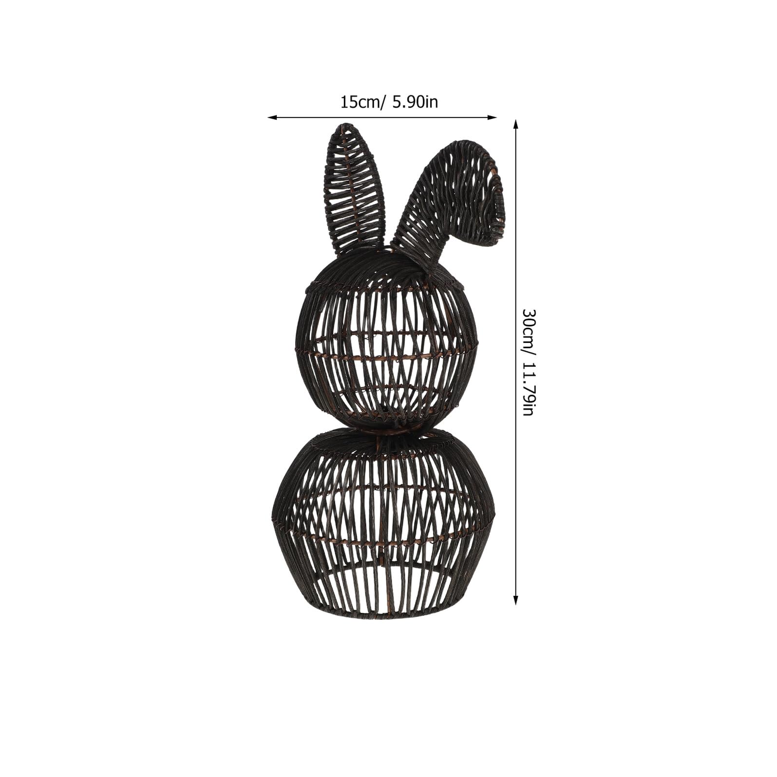 Coniglietto Pasquale in Rattan Intrecciato a Mano 15x30 Cm, Decorazione Primaverile da Tavolo e Veranda, Ornamento Naturale Leggero per Feste e Arredamento Rustico