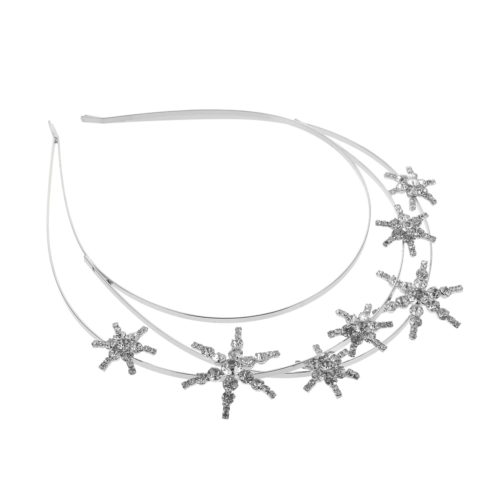 UonlytechStar Headband Rhinestone Star Tiara Rhinestone Star Crown Sliver Star Headpiece Christmas Star Hiar Hoop for Girls Women