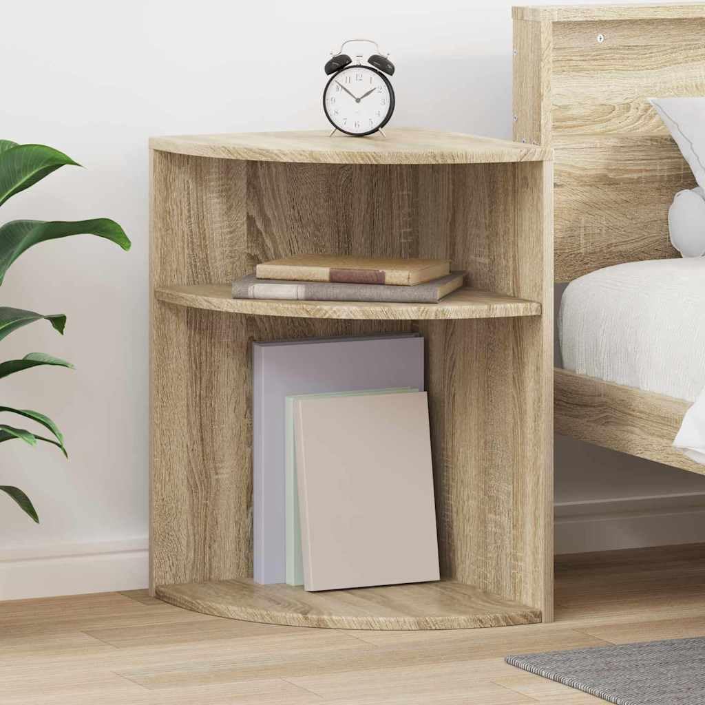 Beistelltisch Sonoma-Eiche 39,7 x 39,7 x 60 cm Holzwerkstoff, moderner Couchtisch mit Ablagefächern, Kleiner Beistellschrank für Wohnzimmer, Flur und Büro