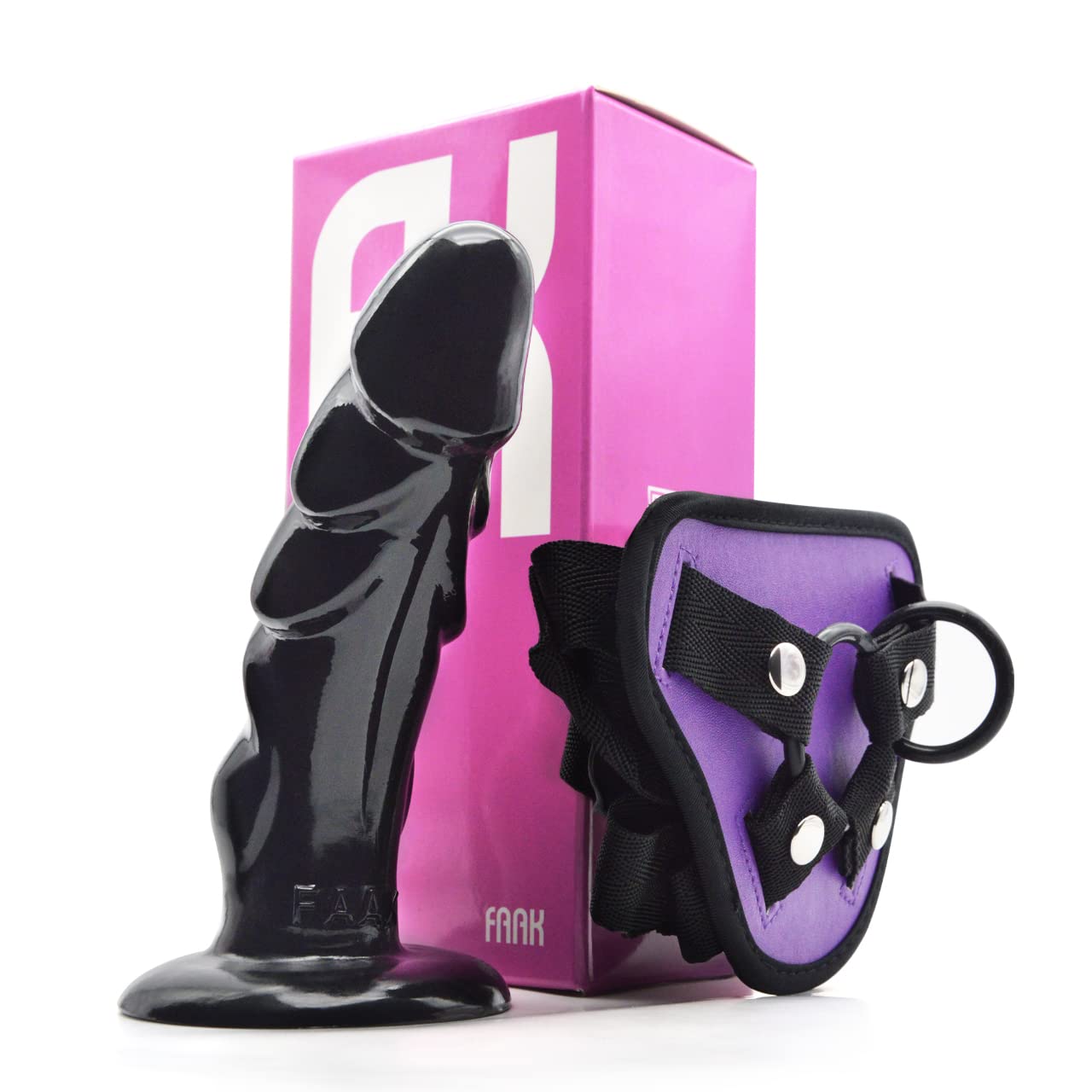 FAAK Gode ​​courbé réaliste Volador avec harnais de base,Kit gode orgasme point G,ensemble de jouets sexuels anaux de stimulation de la prostate,Gode ​​insérable 7'' pour jeu en couple et solo