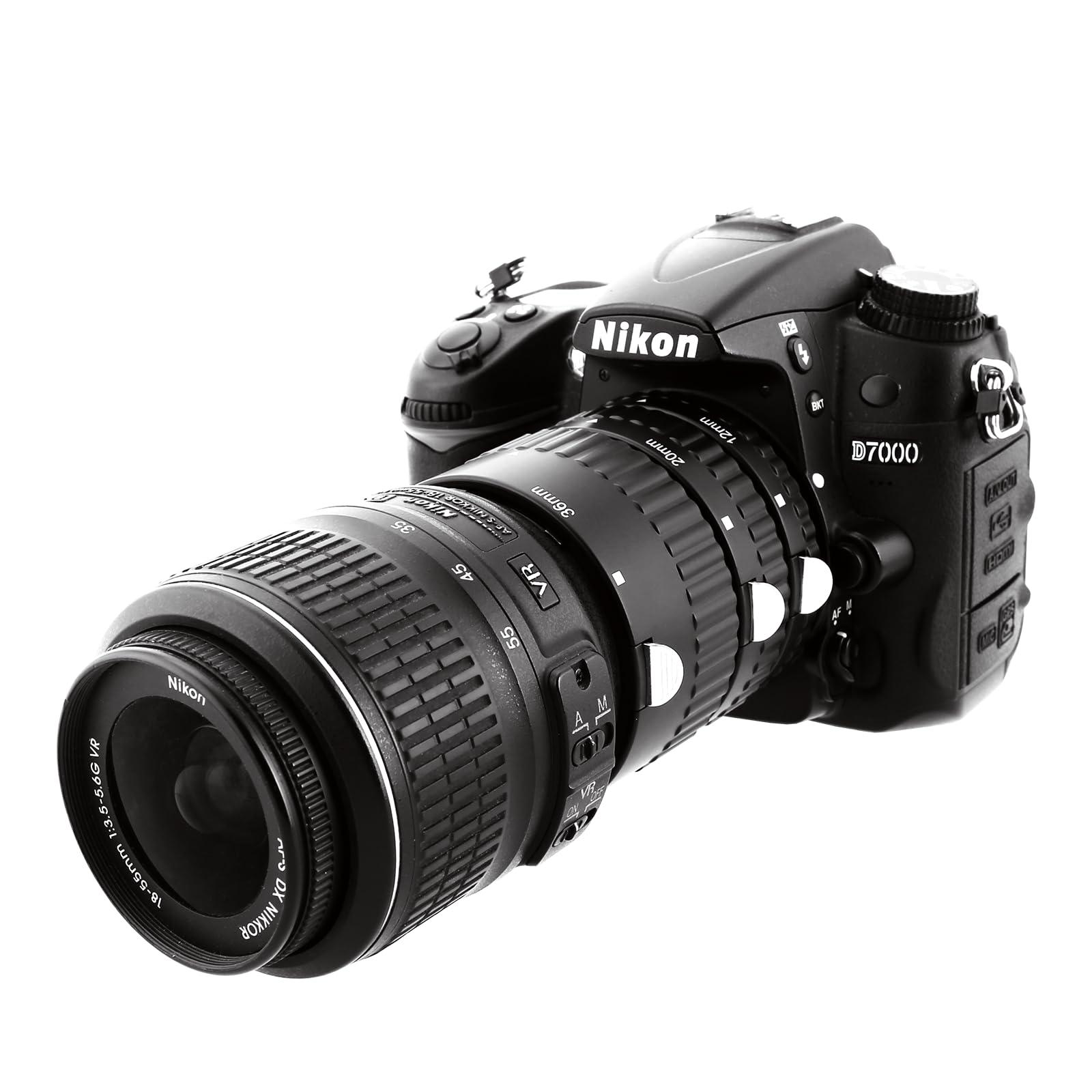 Meike MK-N-AF1-A Kit adaptateur de bague d'espacement macro en métal pour appareils photo reflex numériques Nikon (12 mm + 20 mm + 36 mm)