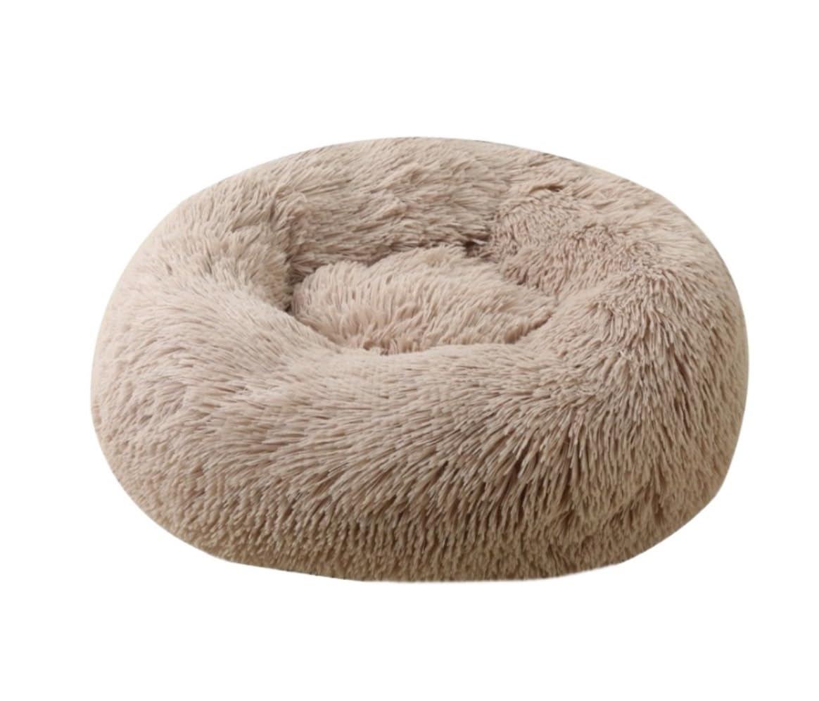 IRYZE Cuccia per Gatti Small Calming Donut Cat Dog Bed Anti-Anxiety Washable Round Cozy Soft Fluffy Faux Fur Pillow Cuddler Cuccia Gatto Interno (Color : B, Size : 60 * 60cm)