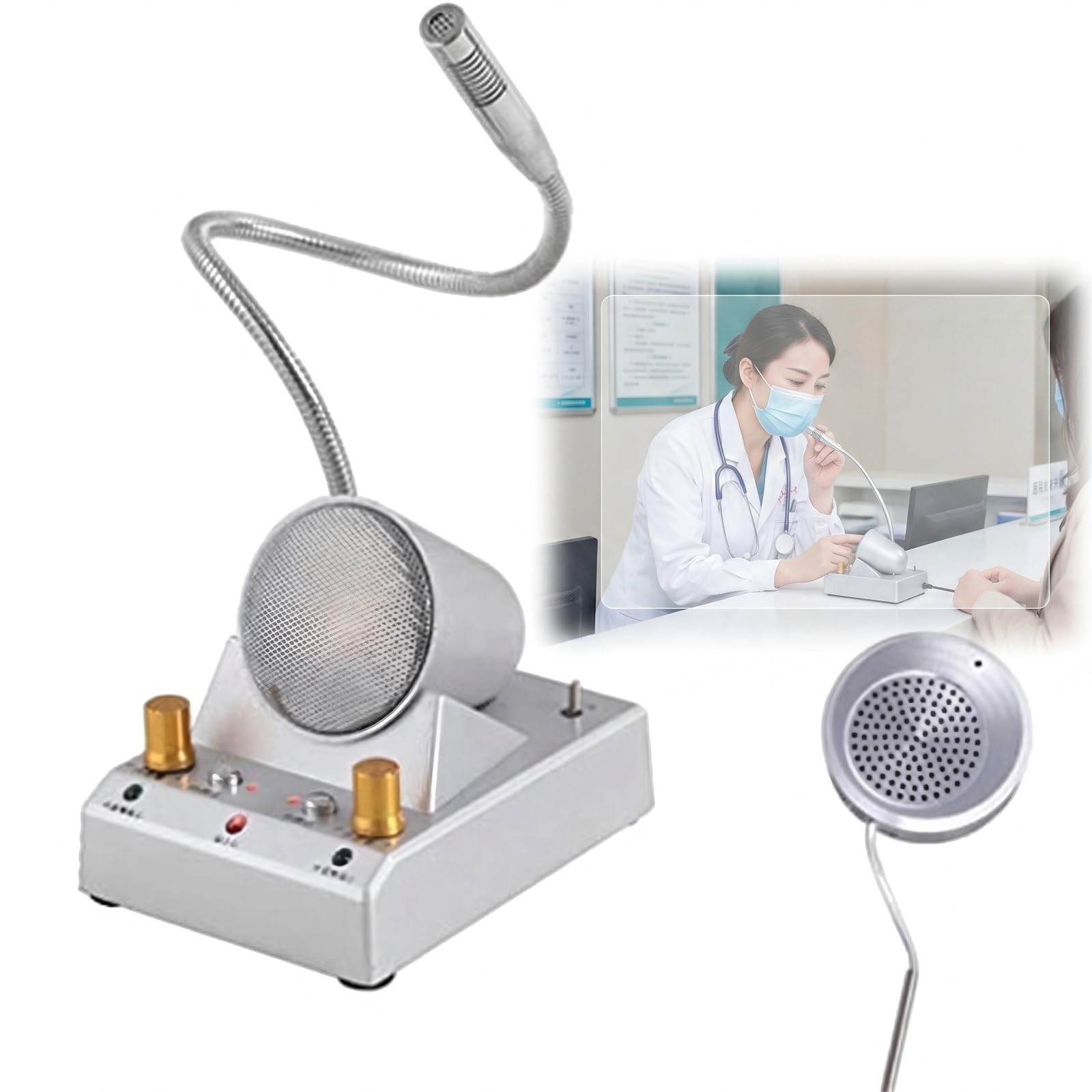 Intercom System, Window Speaker Intercom System, Dual-Way Talk Through Glass Intercom with Clear Sound & Noise Reduction, Two-Way Communication for Bank, Office, Hospital, Counter