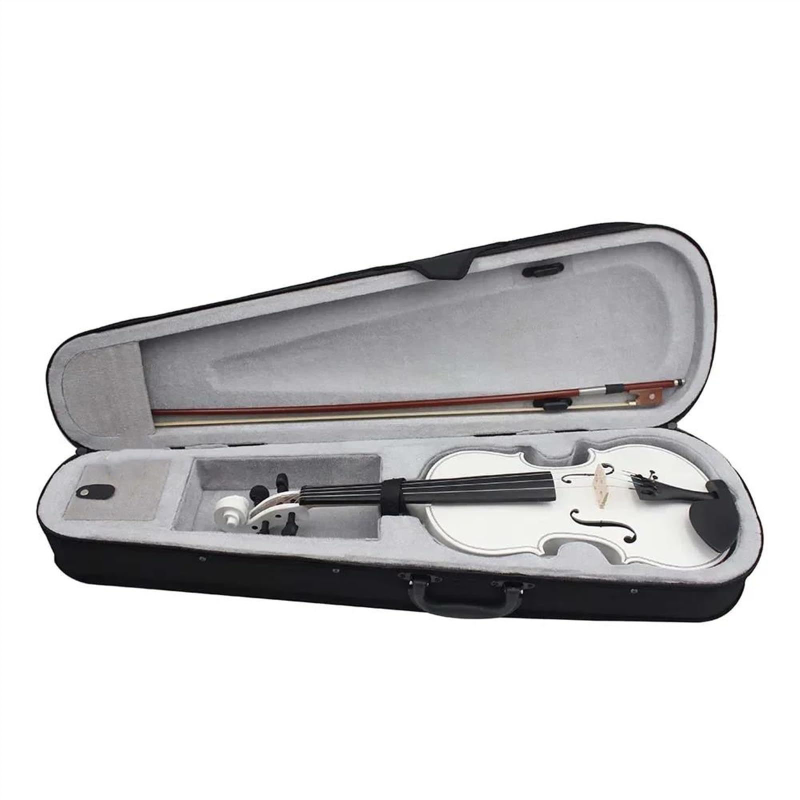 Violine Weiße 4/4 Violine Anfänger Violine Saiteninstrument Geige Set Mit Fall Bogen Zubehör(Violin set)