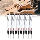 Permanentmarker mit langem Kopf, 2024 Permanentmarker, Tischler-Tintenmarker, 20 mm tiefe Reichweite, Marker, lange Nase, wasserdicht, bunt, Tischlerstift, Konstruktionsmarkierungswerkzeug (Schwarz,