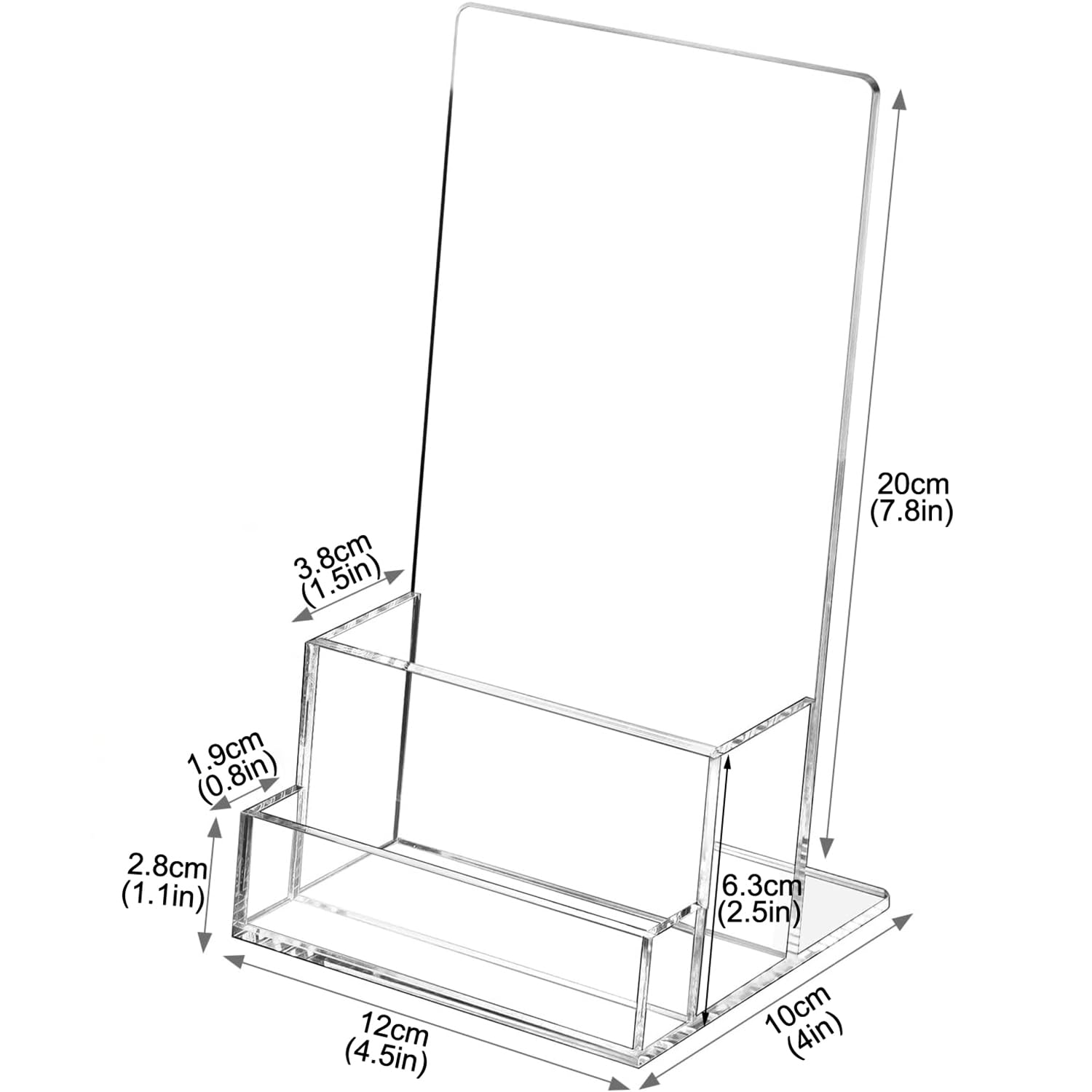 Rarapop A6 Acrylic Leaflet Holder with Business Card Holder - Image 3