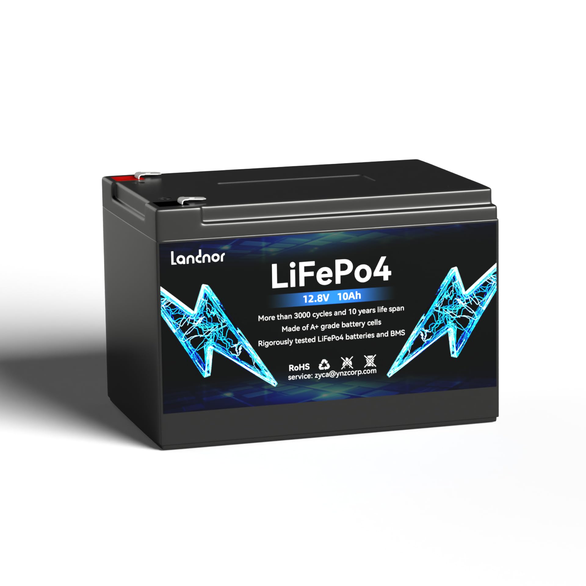 12.8V Lithium LiFePO4 Deep Cycle Battery, 2000-5000+ Cycles Lithium Iron Phosphate Rechargeable Battery for Trolling Motor, Fish Finder, Kids Scooters, Power Wheels, Outdoor Camping