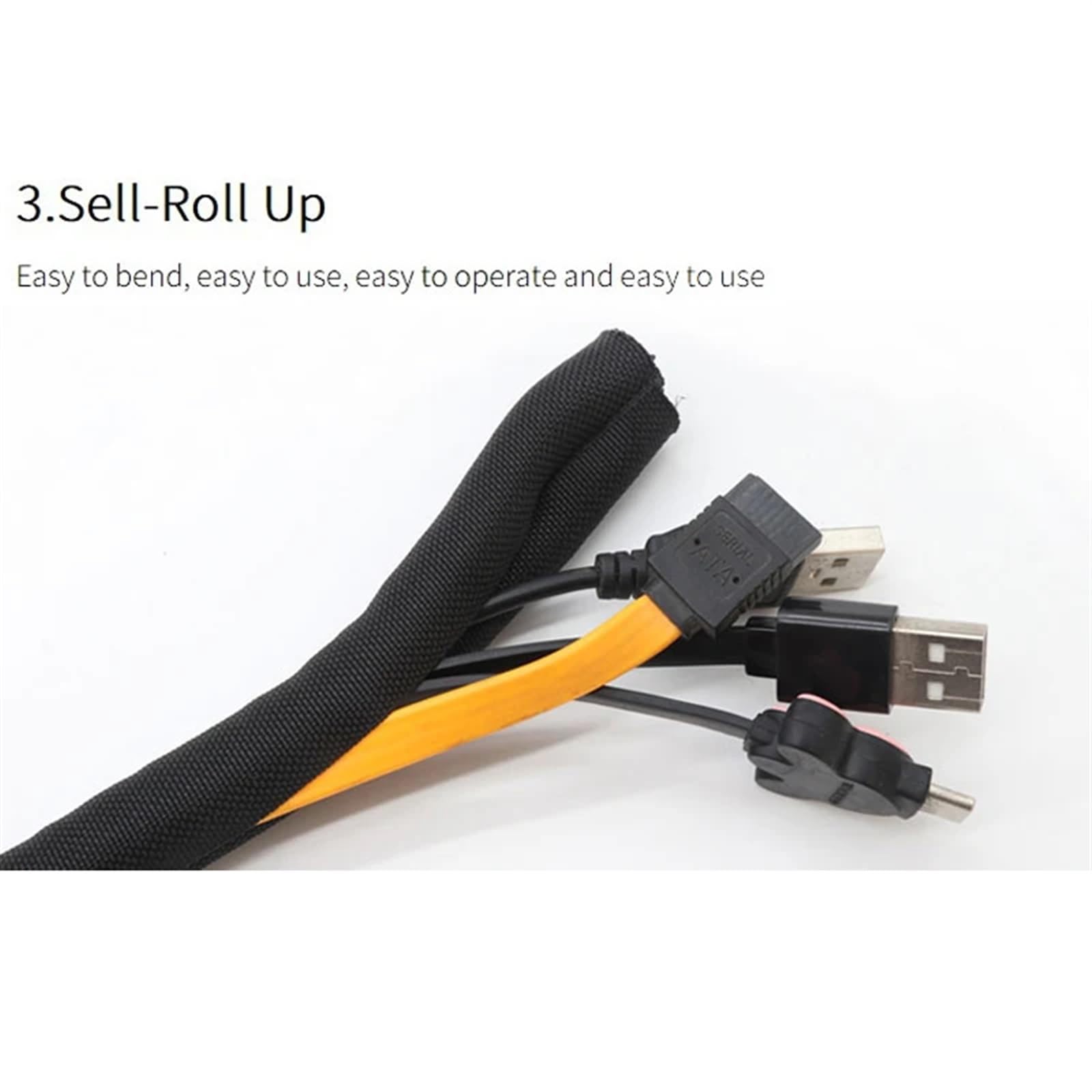 Funda Cables Electricos Manguito Trenzado Expandible con Cierre Automático De 1/5 M, Diámetro 5, 8, 10, 13, 16, 19, 25 Y 30 Mm(H,60mm,5 Meters)