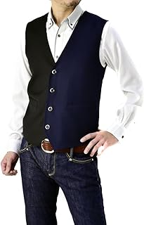 Amazon Co Jp ネイビー ベスト トップス 服 ファッション小物