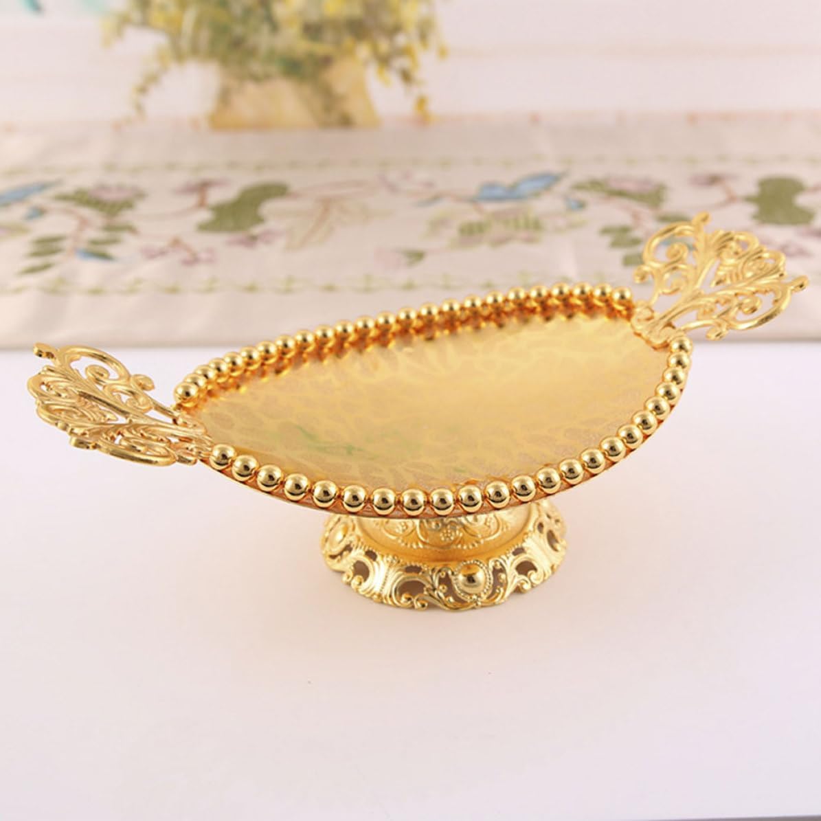 European Style Alloy Fruit Plate Candy Server for Weddings