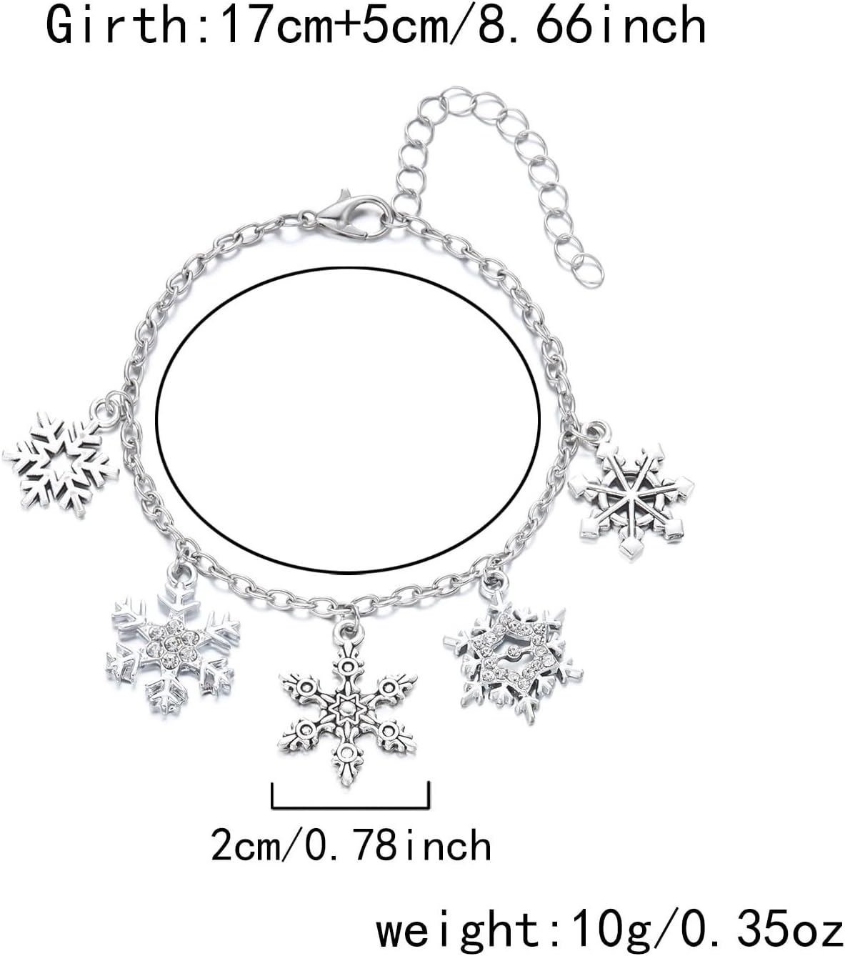 Christmas Charm Bracelet for Women Trendy Dainty Snowflake Tree Bracelets Gold Charms Christmas Holiday Costume Accessorie Xmas Party Jewelry - Image 7