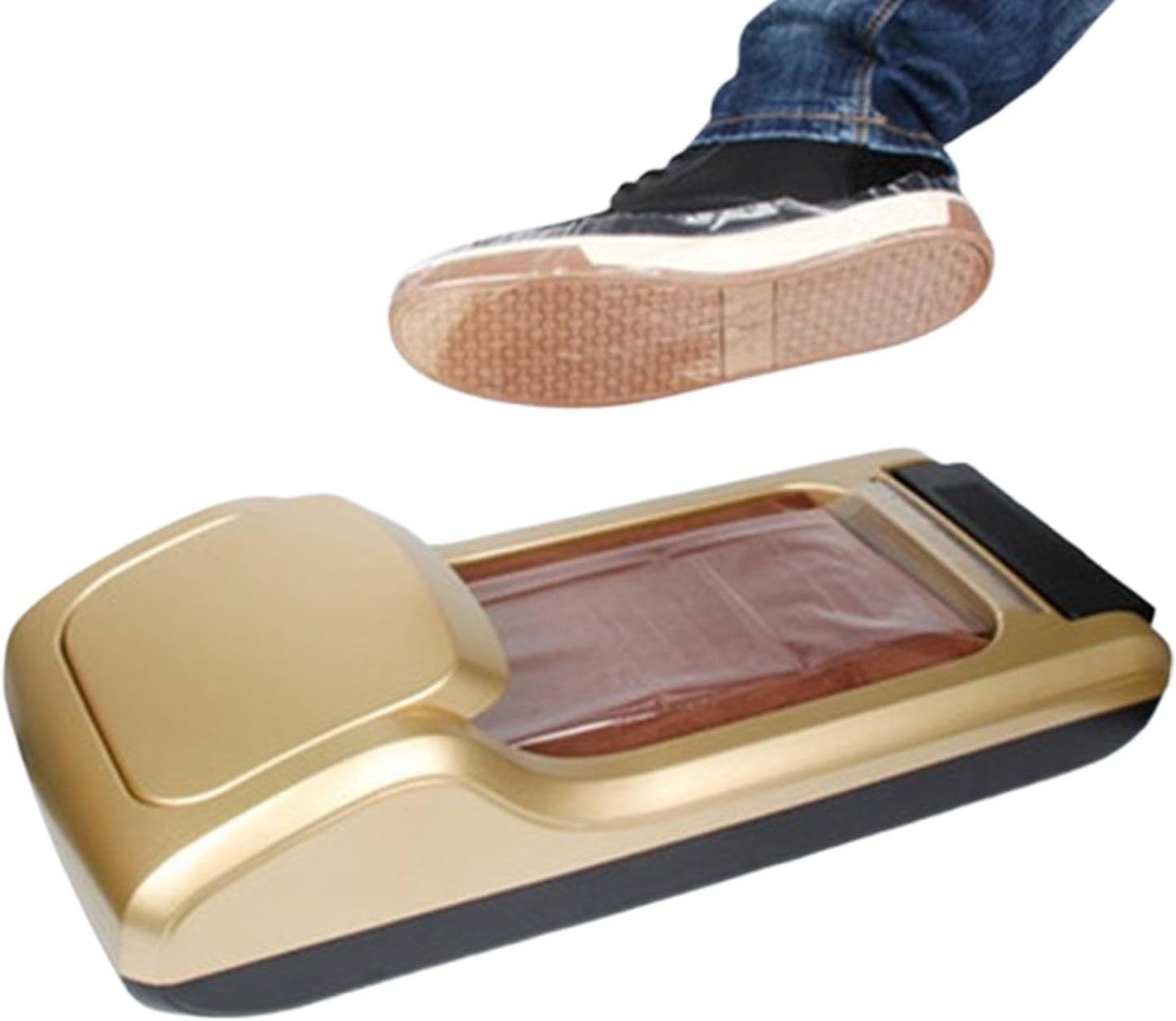 自動靴フィルムマシン靴カバーディスペンサー、1ロール靴膜付き、ポータブル自動靴カバーディスペンサー、滑り止め靴カバー使い捨て