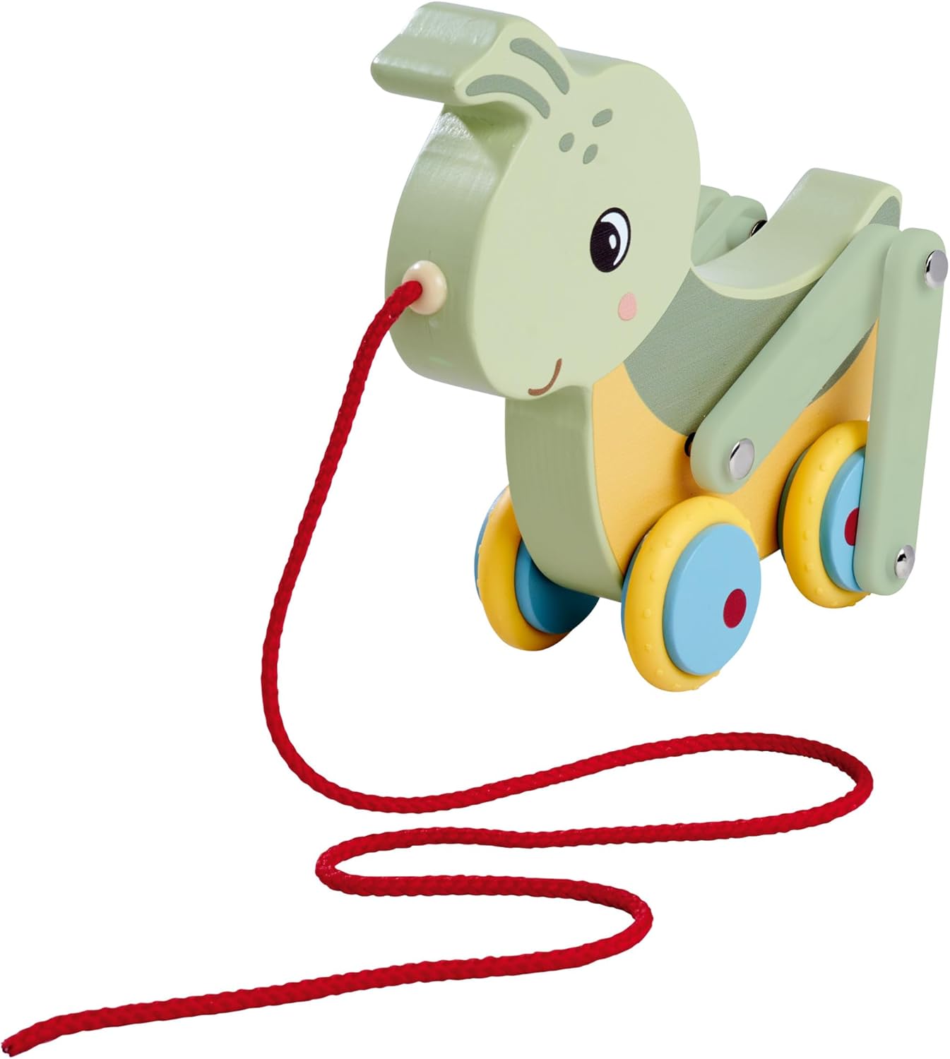 Eichhorn Pull Along Grasshopper with Movable Legs and Silent Silicone Wheels, Ideal First Steps Companion, 16 cm Long, Made from 100% FSC Certified Plywood, from 1 Year