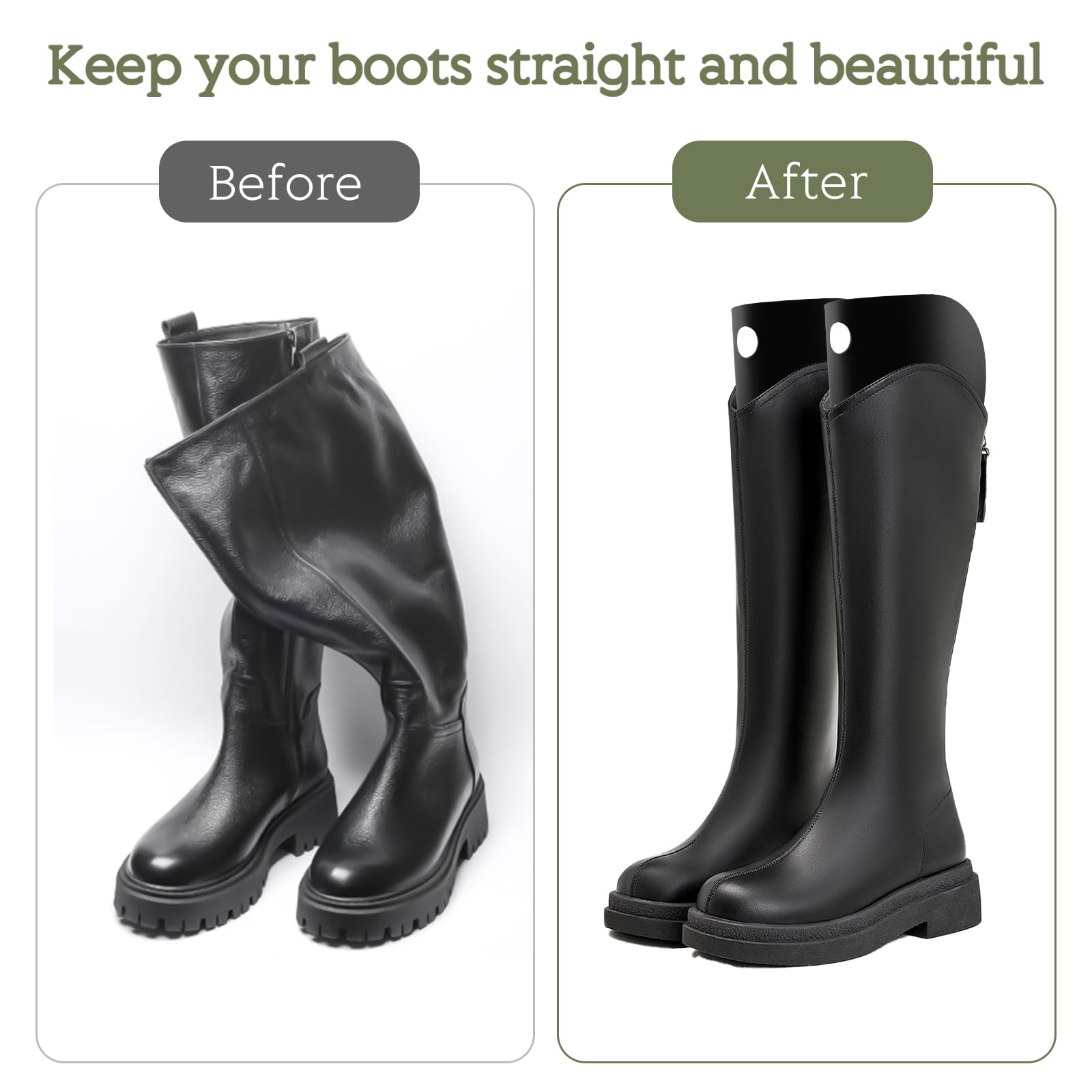 10 Piezas Boot Tree, Botas de montar de plástico con guantes de lustrado de zapatos de felpa, Moldeador de botas para hombres y mujeres