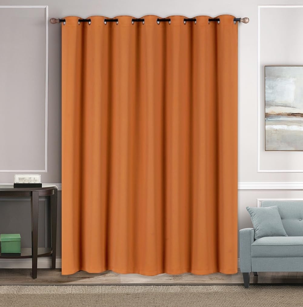 All Season 1pc Window Curtain Panel Insulated Thermal Blackout Solid Extra-Wide 100" Wide x 84" Long in Assorted Colors (K100 Ivory Off)