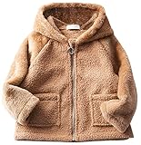 Happy Cherry Toddler Polar Fleece Jacket Baby Boys & Girls Sweater Solid Color Zip Up Coat Fuzzy Lon