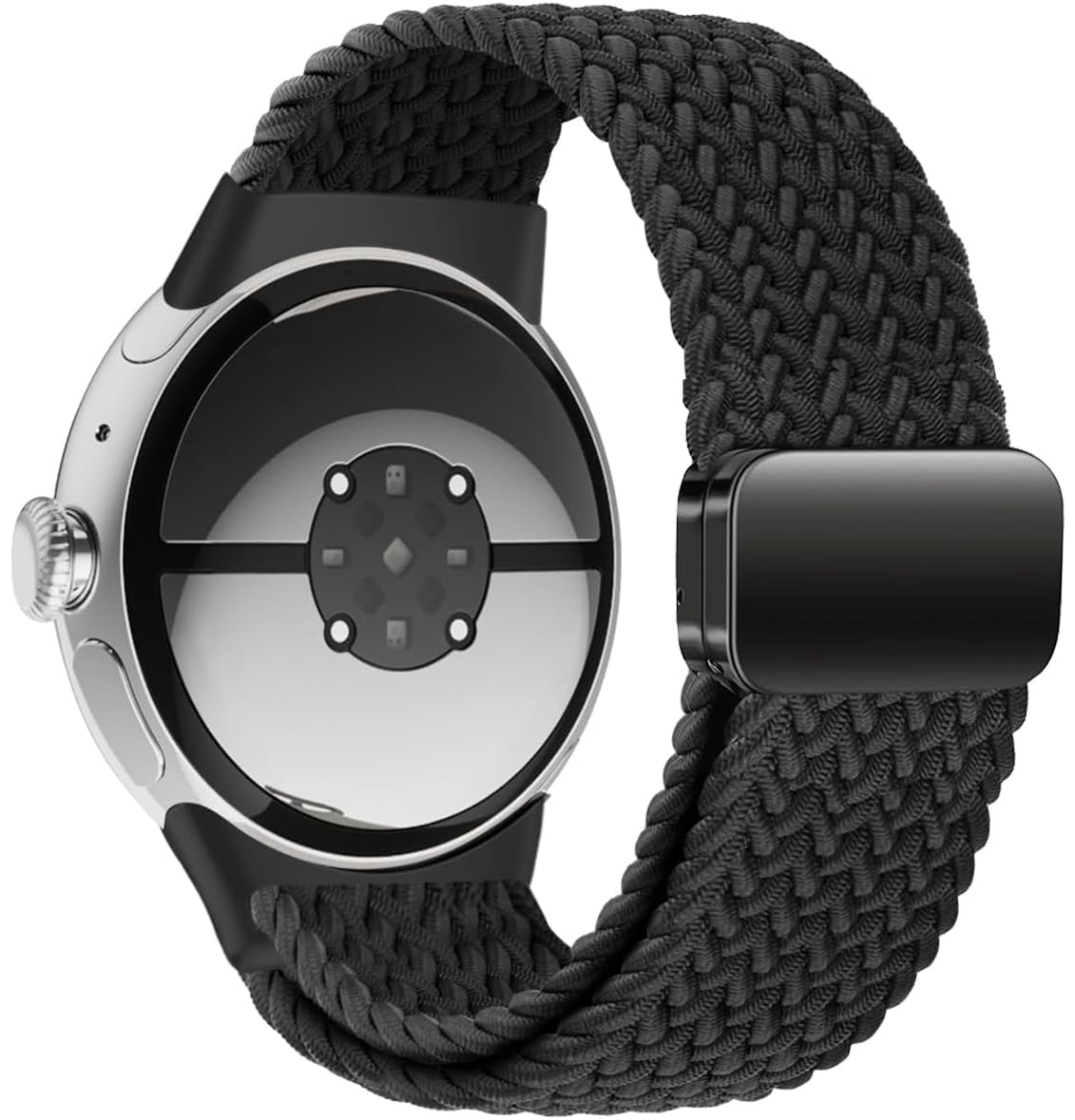 Zitel Band for Google Pixel Watch 4/3/2/1 - Upgraded Magnetic Clasp Connector, 41mm Nylon Braided Stretchy Sport Strap - Black-image-46