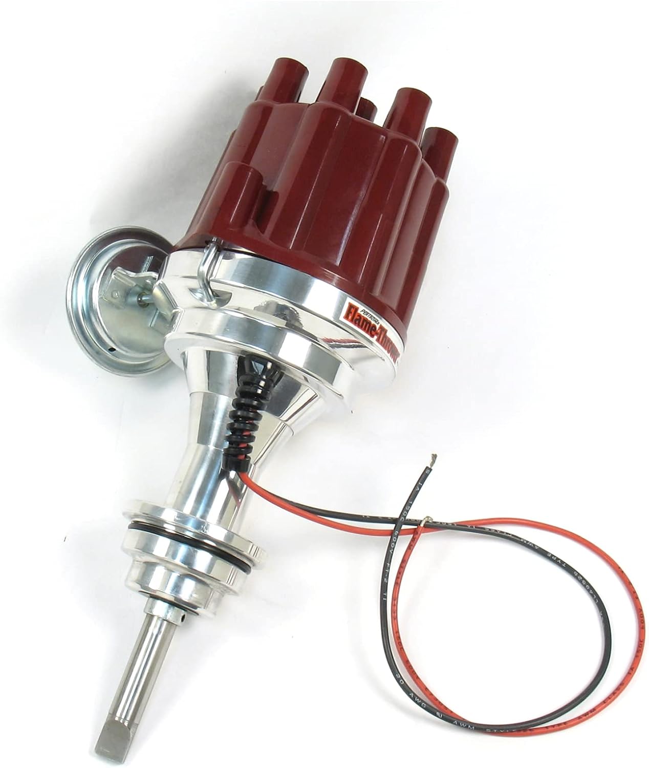 Pertronix D142701 Flame-Thrower Plug and Play Vacuum Advance Red Cap Billet Electronic Distributor with Ignitor II Technology for Chrysler/Dodge/Plymouth 383-400
