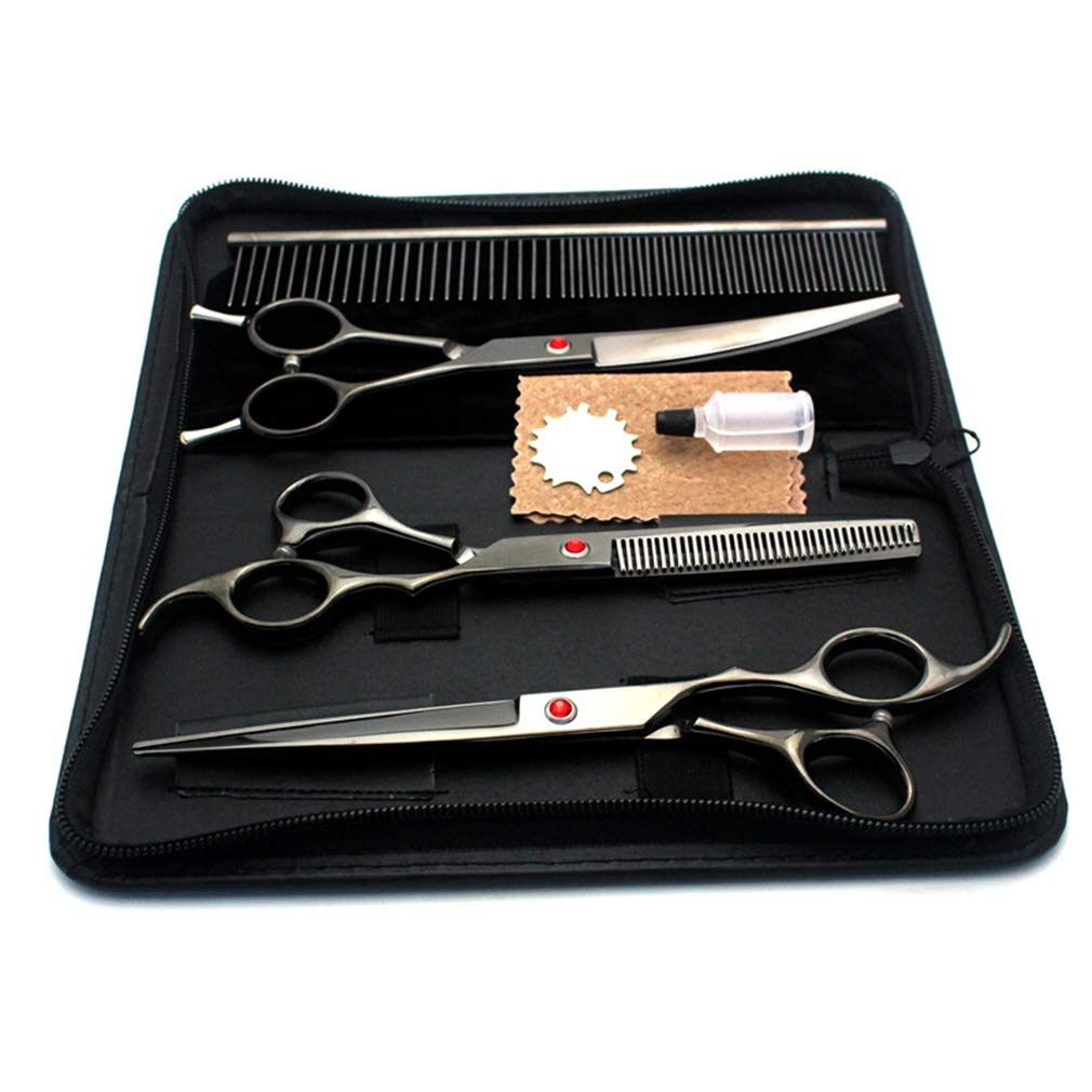 7,0 Pollici Pet Grooming Forbici Kit, Professionale in Acciaio Inox Dog Grooming Saloni Tools con Pettine, per Il Salone, Pet Parrucchiere