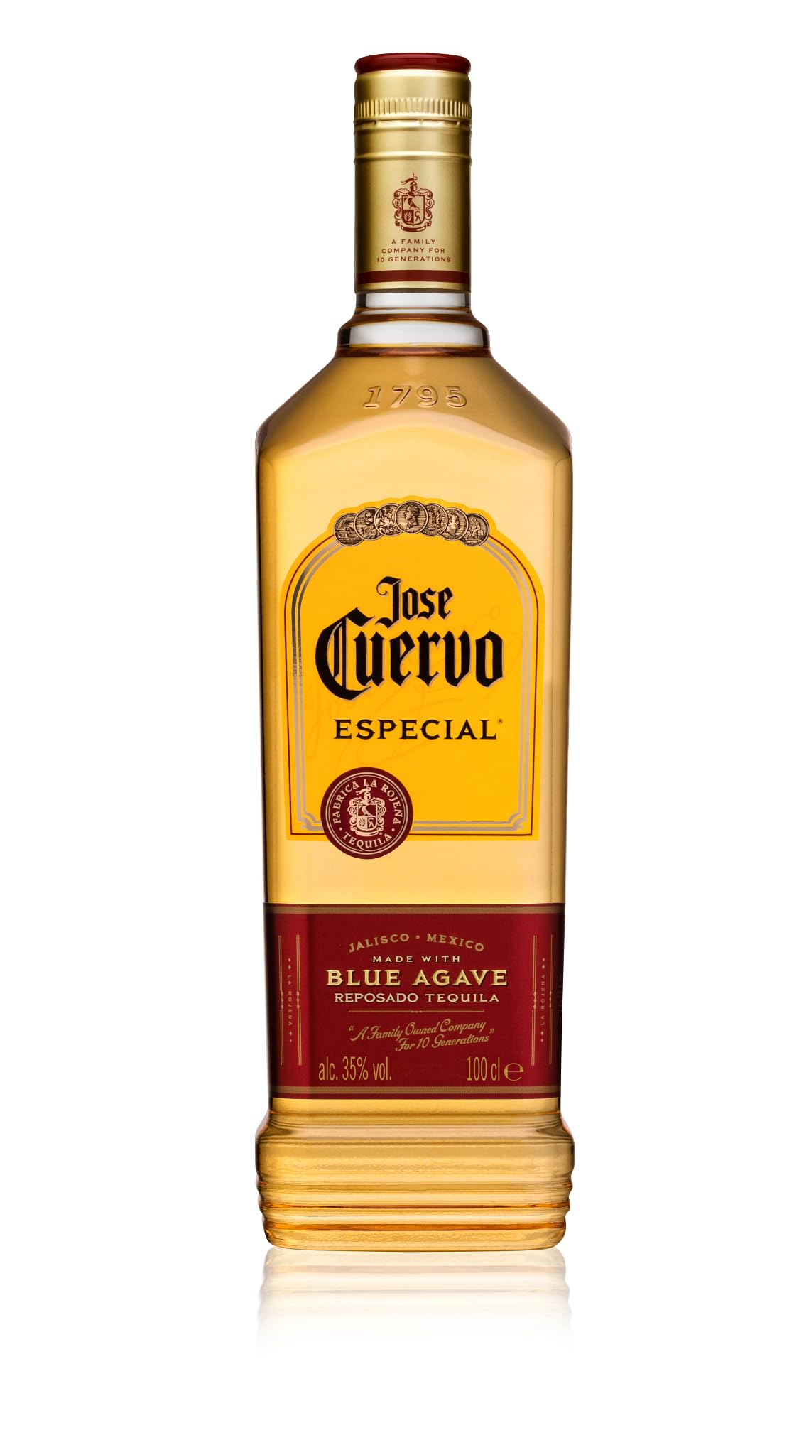 José Cuervo Especial Reposado 100 cl, Tequila Invecchiato 4 Mesi in Botti di Querci, Gusto Dolce, 35%