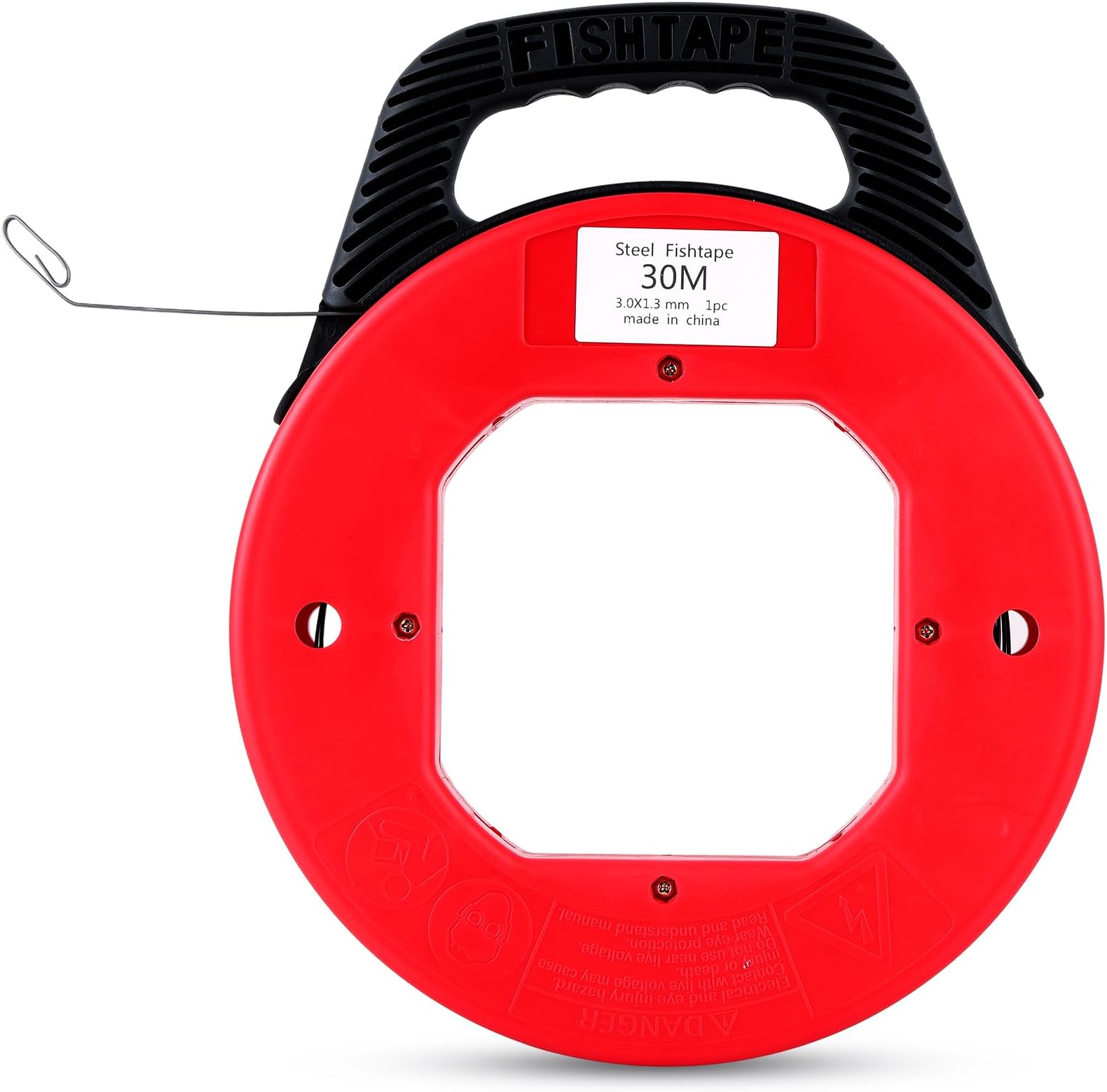 100 FT Fish Tape for Electric or Wire Puller, Flexible Wire Fishing Tools for Walls and Electrical Conduit, 1/8" Wide 1/16" Thick