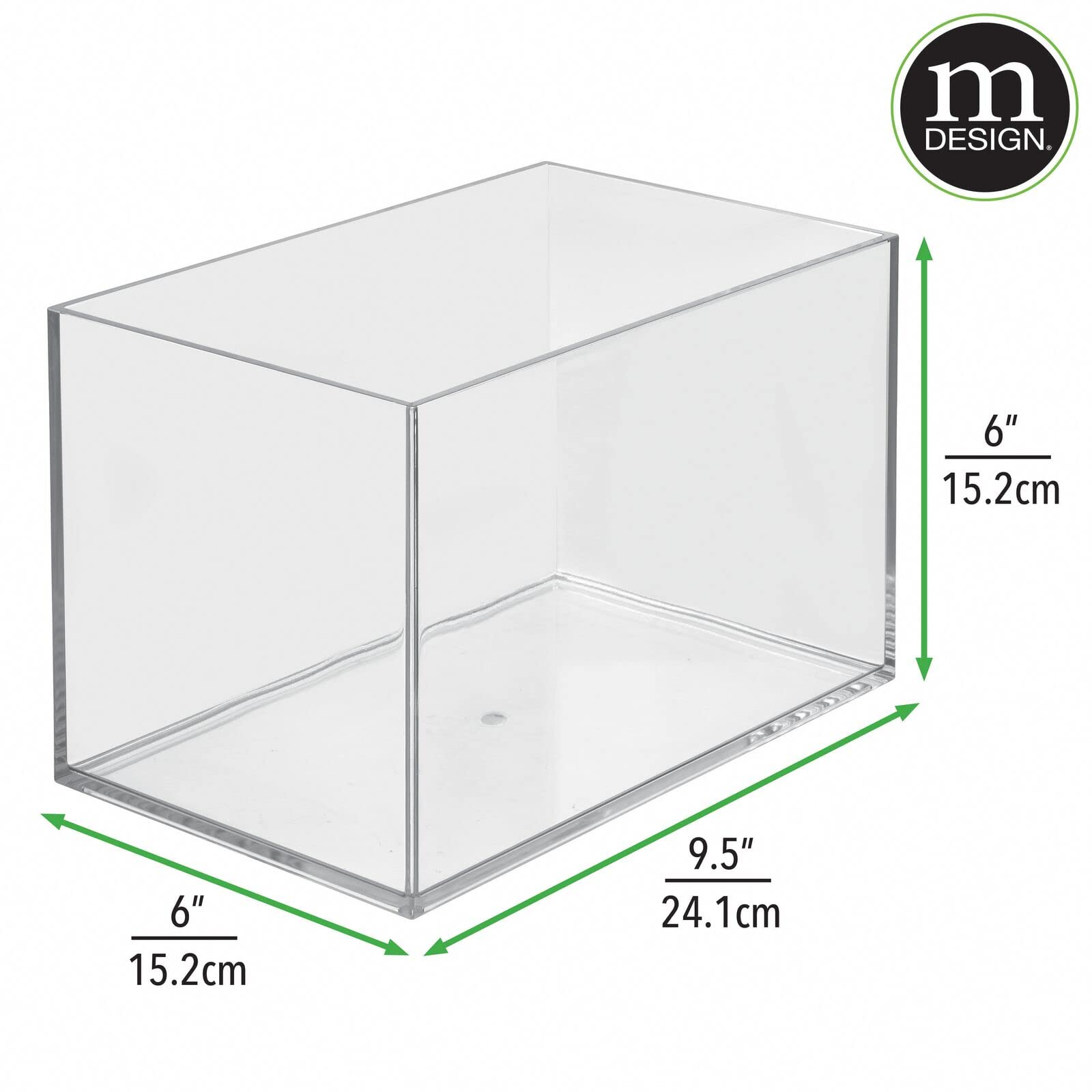 mDesign rangement de bureau – boite de rangement cubique pour les trombones, les pense-bêtes, etc. – boite de stockage en plastique pour le bureau – lot de 3 – transparent