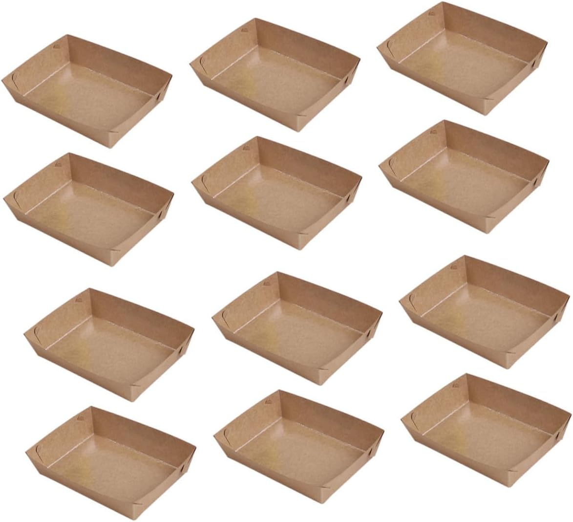 100pcs Disposable Paper Food Boxes Grease-resistant Kraft Snack Containers for Fried Chicken French Fries Takeout and Food Storage