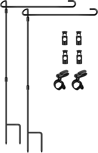 Miniatura 8 de Soportes de bandera de jardín soportes de bandera de patio poste de jardín para banderas de 125 pulgadas de ancho