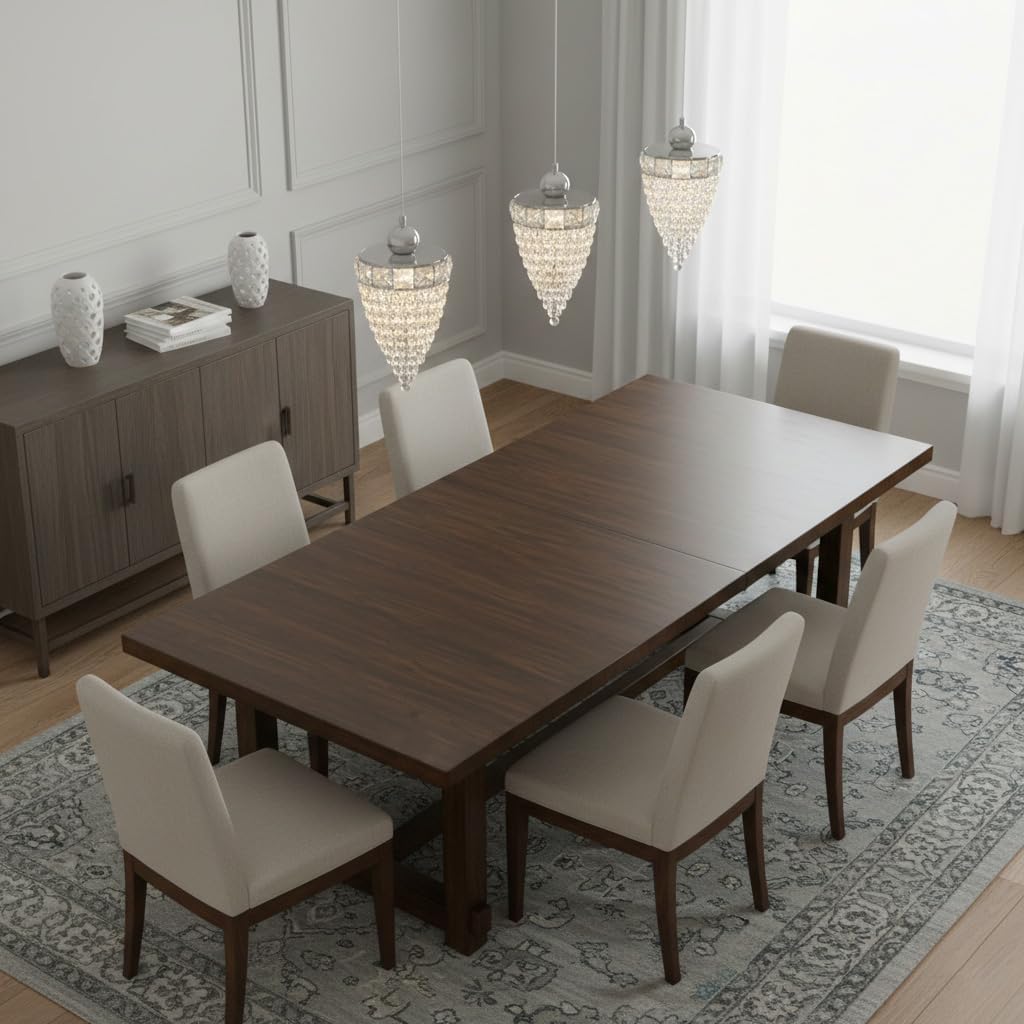 Crystal Pendant Light Chrome, Modern K9 Crystal Chandelier, Elegant Room Decor, Small Mini Chandelier for Dining Room Light Fixture Over Table & Entryway Foyer, Kitchen Island Lighting