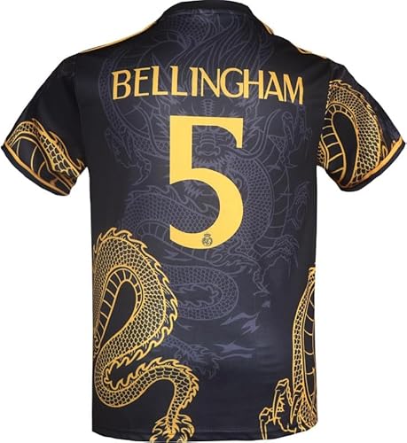 YSGTZY R. Madrid Bellingham #5 Special Gold Dragon Edition Football Soccer Jersey/Shorts Socks Gift Set Youth Sizes (Black, 28) - Image 3