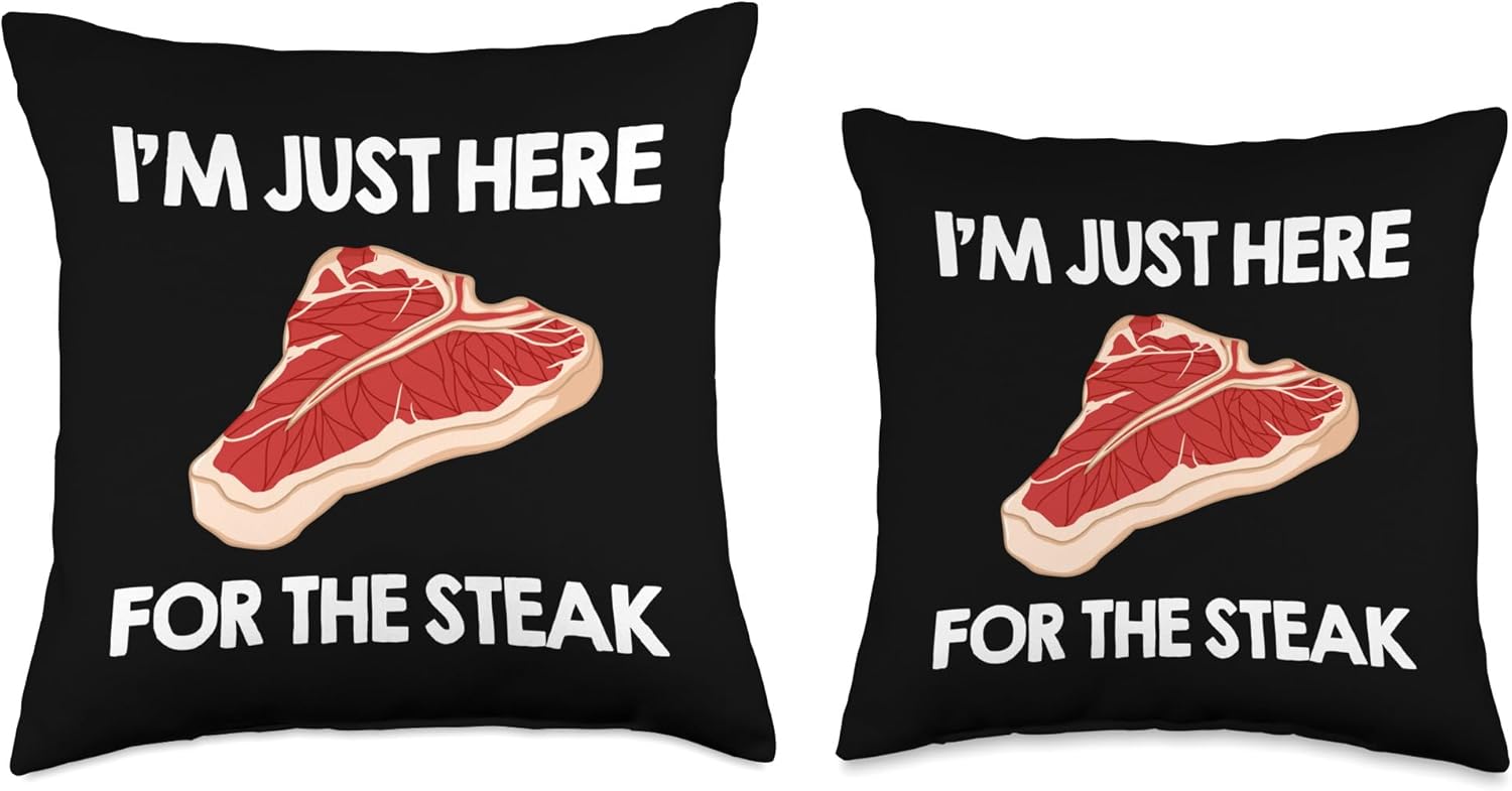 I Love Steak Gift Ribeye House Throw Pillow