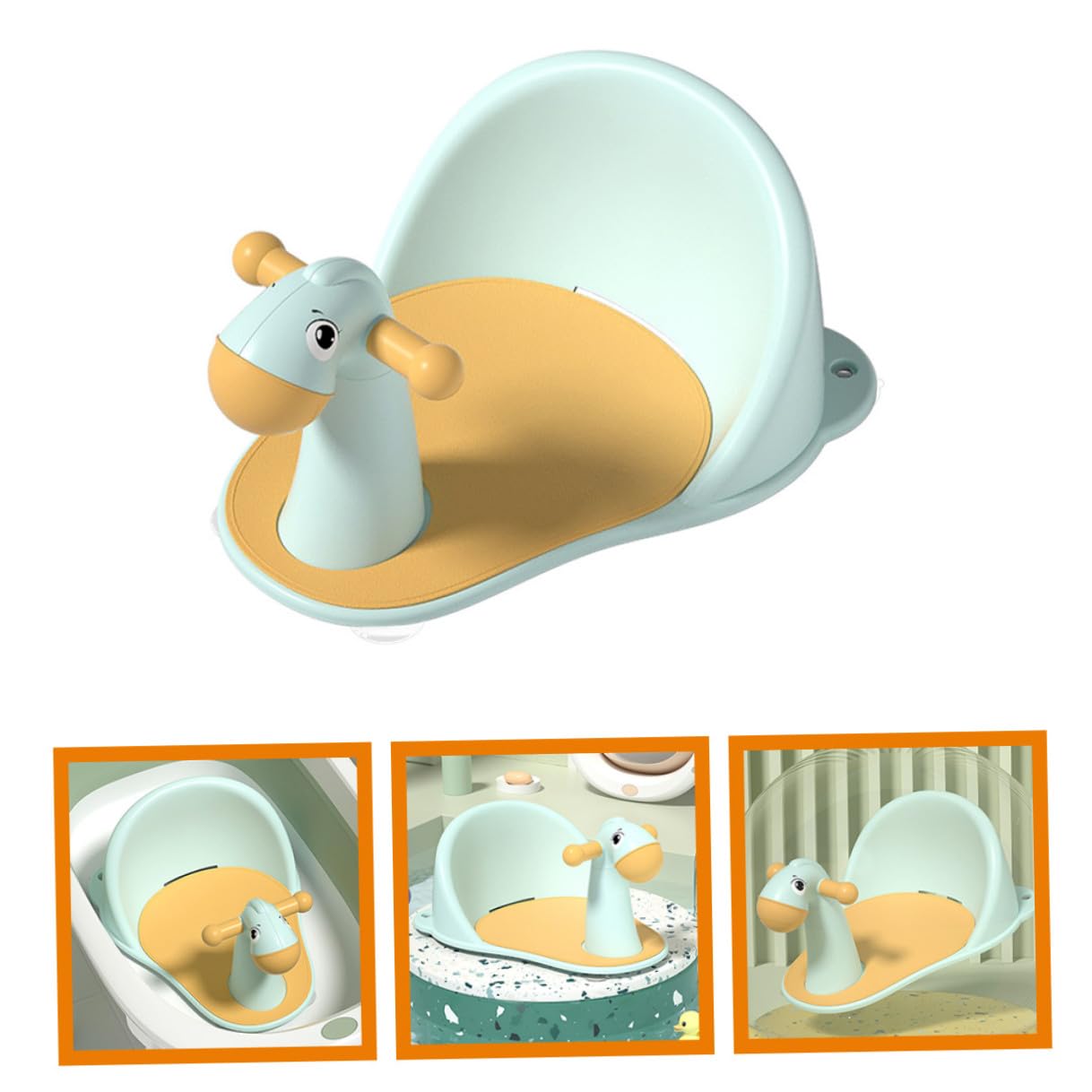 TOYANDONA Asiento de Baño para Bebés Ventosas Antideslizantes Silla para Bañera Tamaño Pequeño Soporte Estable y Color Azul Adecuado para Baño y Viaje