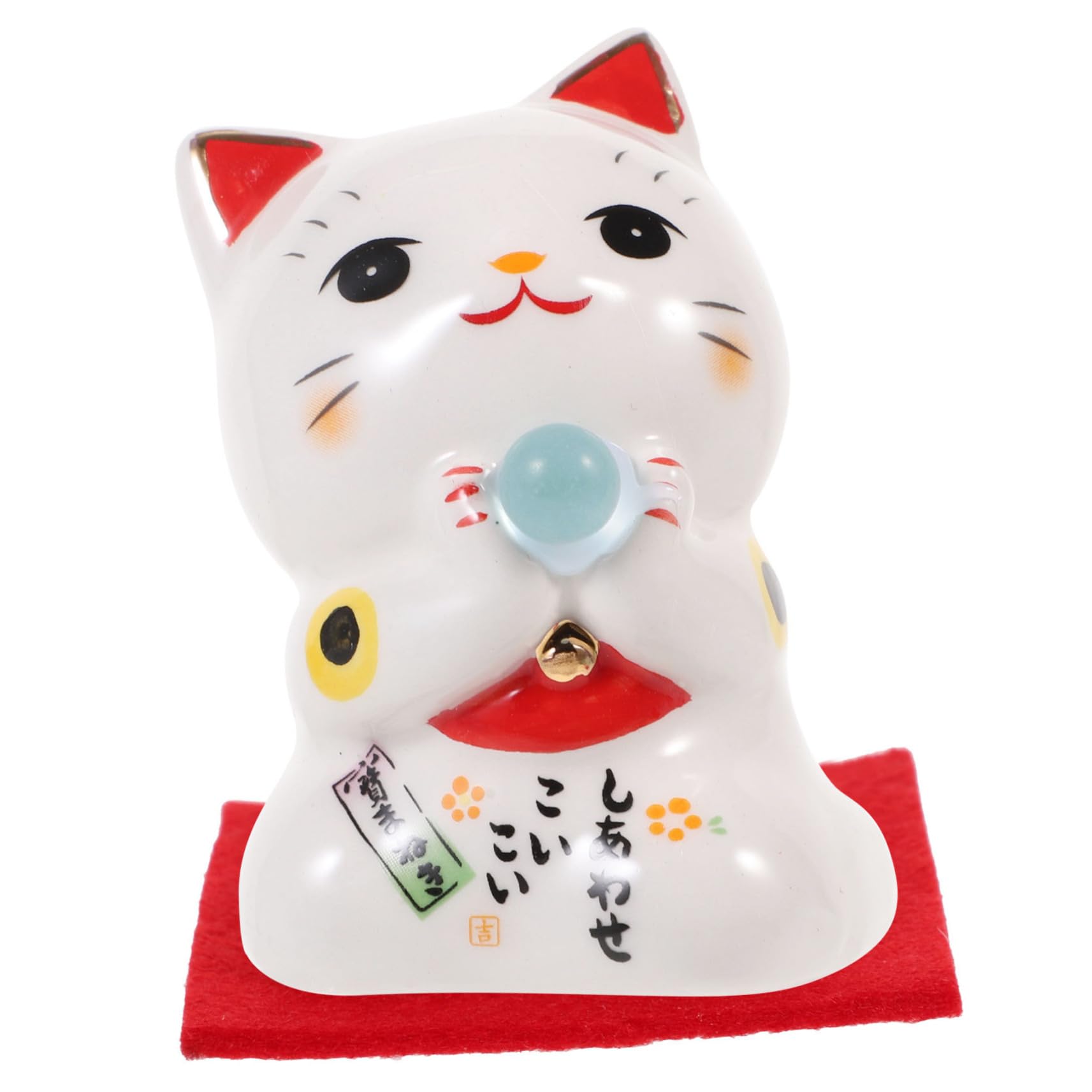 TOPBATHY 7 Pièces Chat Chanceux Statue Porte- Chat Maneki Neko Déoration Feng Shui Chinois Décor à La Maison Figurine De Feng Shui Décor Asiatique Mini Céramique Blanche
