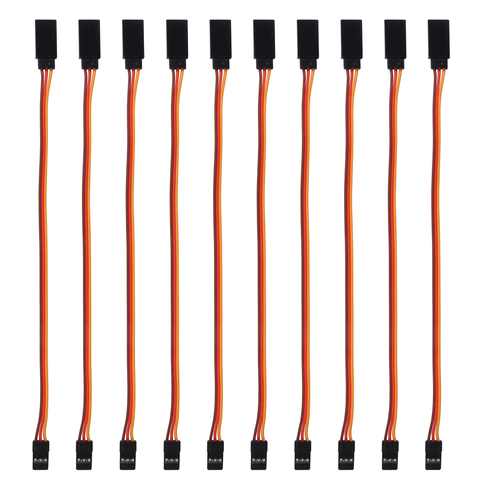 ACEIRMC 10pcs 3-Pin Servo Extension Cable Cord Female to Male Lead Wire Connector JR for RC Car Airplanes Remote Control (20cm)-image-20