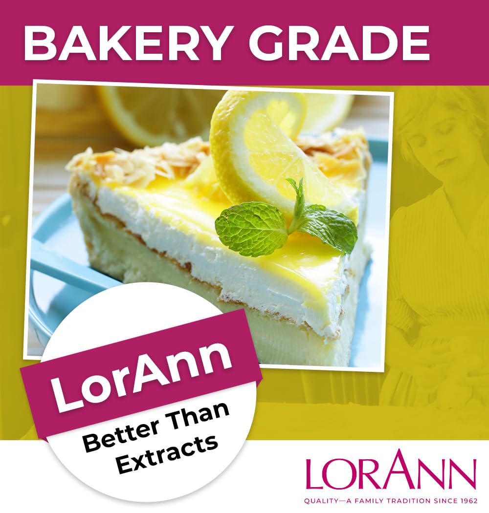 Lorann Oils Emulsión para pastelería, Sabor Natural y Artificial, 118,3 ml, limón, Multicolor