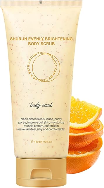 Body Scrub, Natural Organic Vitamin C Scrub, Skin Exfoliating Body Scrub Exfoliator & Foot Scrub, Body Exfoliator & Exfoliating Face Scrub Fights Acne & Dead Skin