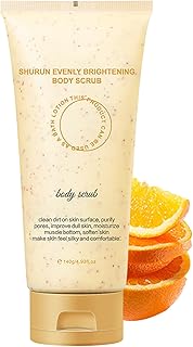 Citrus Body Scrub, Natural Vitamin C Exfoliator Ultra Cleansing Body Scrub Exfoliator, 140Ml Brightening Smoothing Moisturizing Skin Scrubs Anti Oxidant Exfoliating Skin Cleansing Body Exfoliator