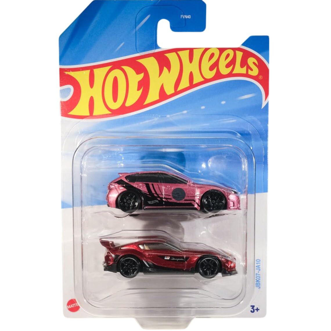 Hot Wheels 2-Pack Die-Cast Cars, Toyota Supra Red and Subaru WRX STi Pink, Collectible Race Vehicles, Ages 3+ (Red/Pink)-image-44