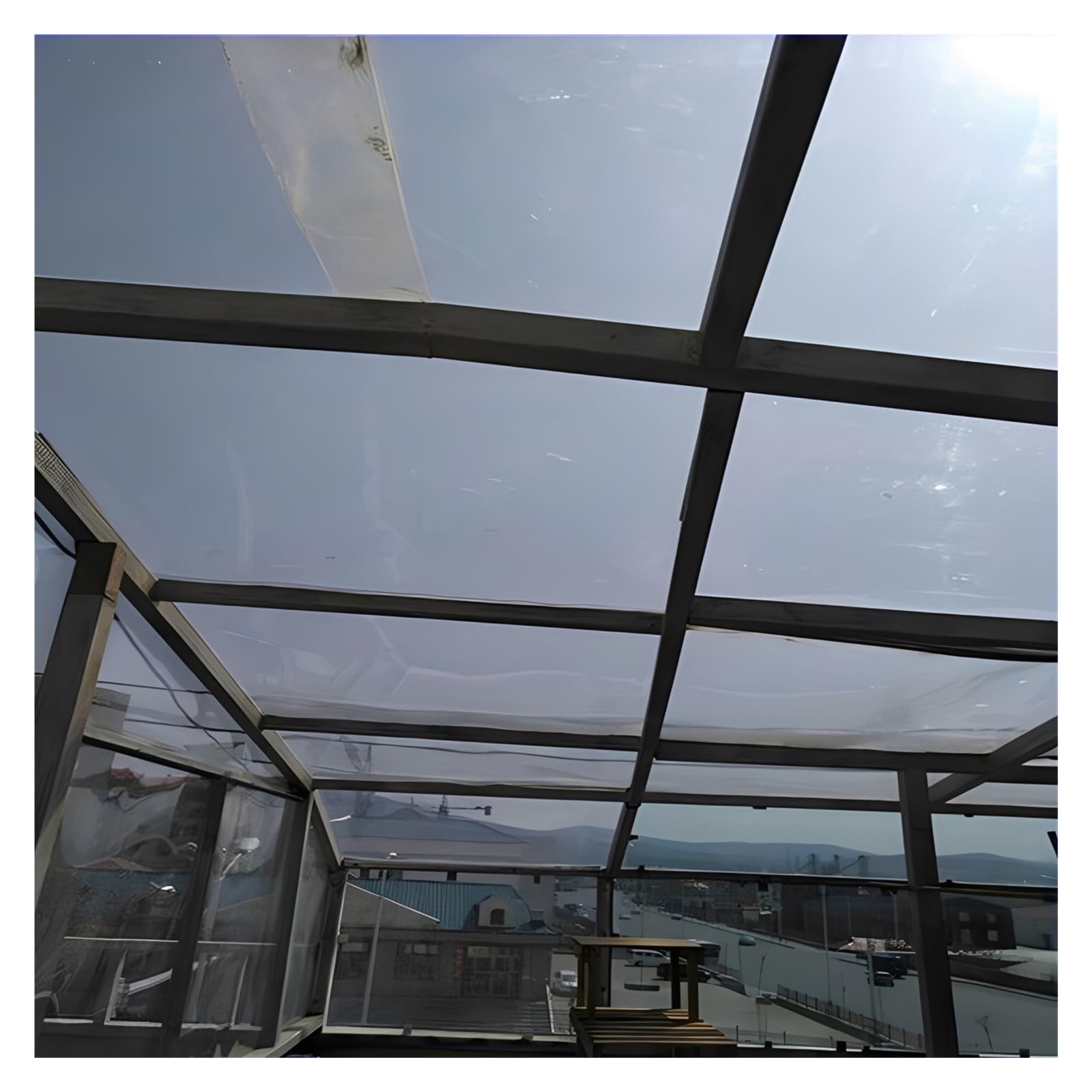 Láminas de Policarbonato para Invernaderos, Ventana Cobertizo Plexiglás Lámina Techos Cobertizos para Patios, Paneles Reemplazo Techos(1x8m/3.28x26.24ft)
