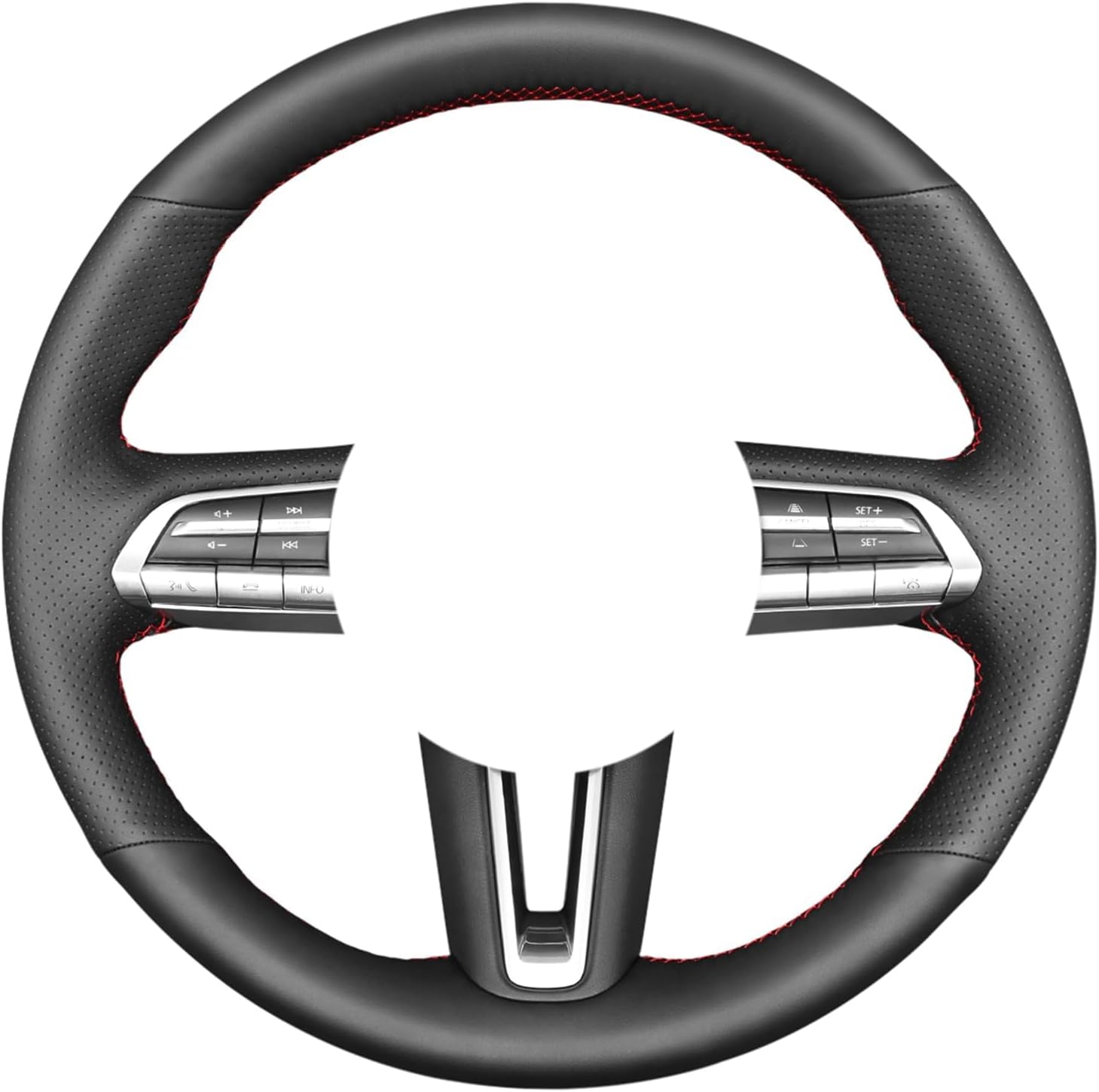 MEWANT Car Steering Wheel Cover Hand-Stitched Black Microfiber Leather Car Steering Leather Wrap for Mazda CX-30 CX30 2019-2020 / for Mazda 3 Axela 2019-2020