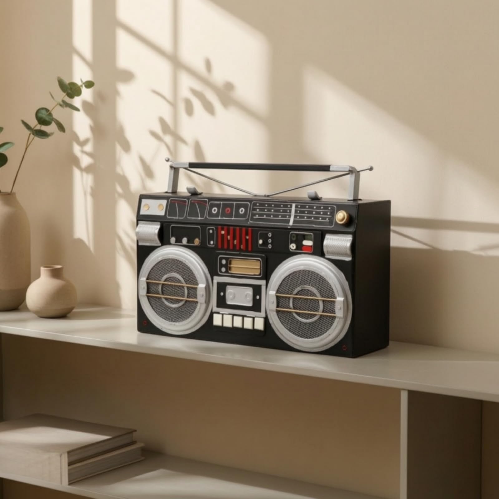 Réplica Retro Mesa corativo Figura corativa Miniatura para Coleccionistas, Cafeterías, Negro, Modelo De Grabadora Retro