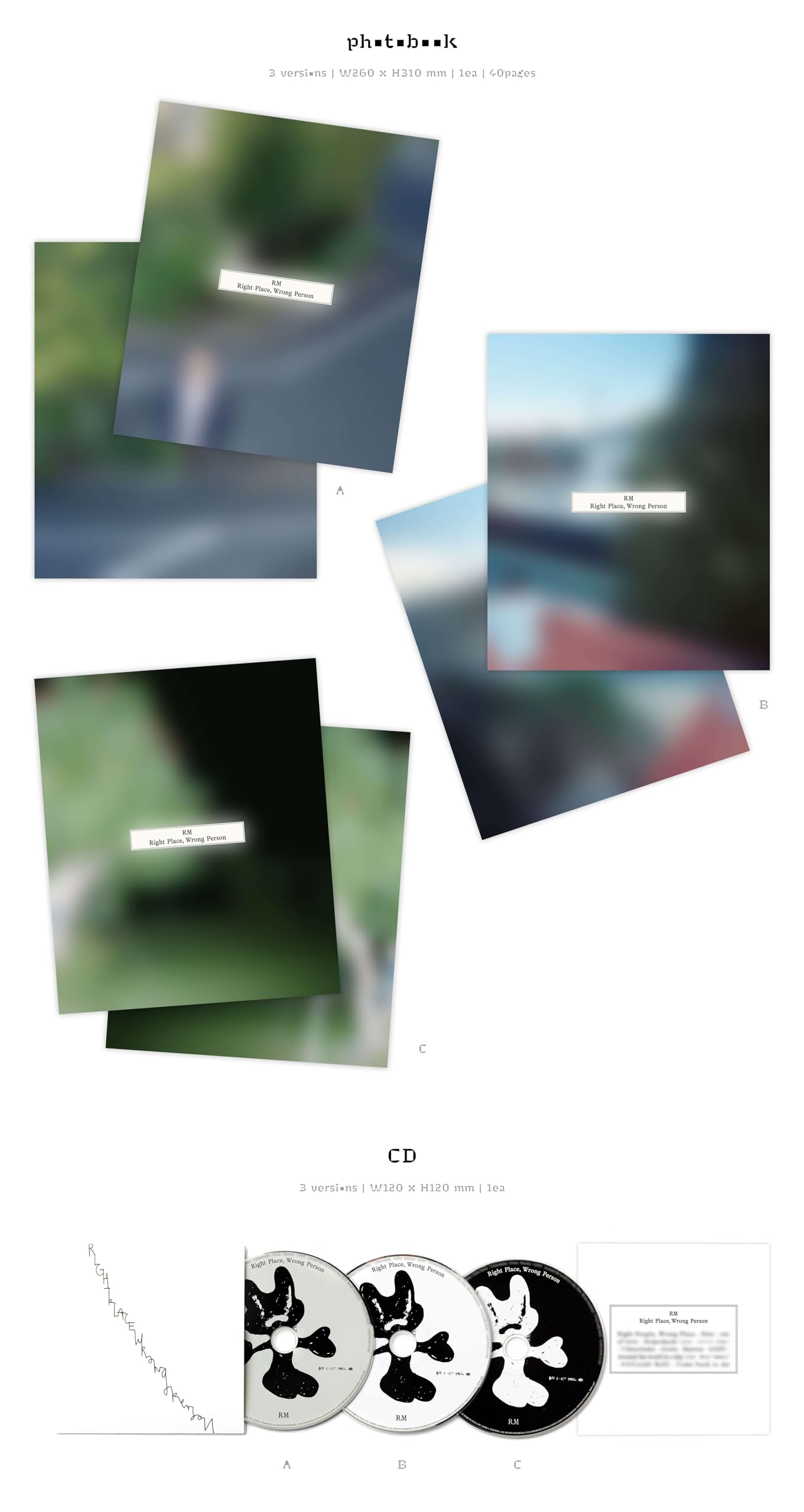 RM Album 'Right Place, Wrong Person' Weverse Vers. + Pre-Order Benefit + Regalo Esclusivo BolsVos (Digital Planner K-POP)