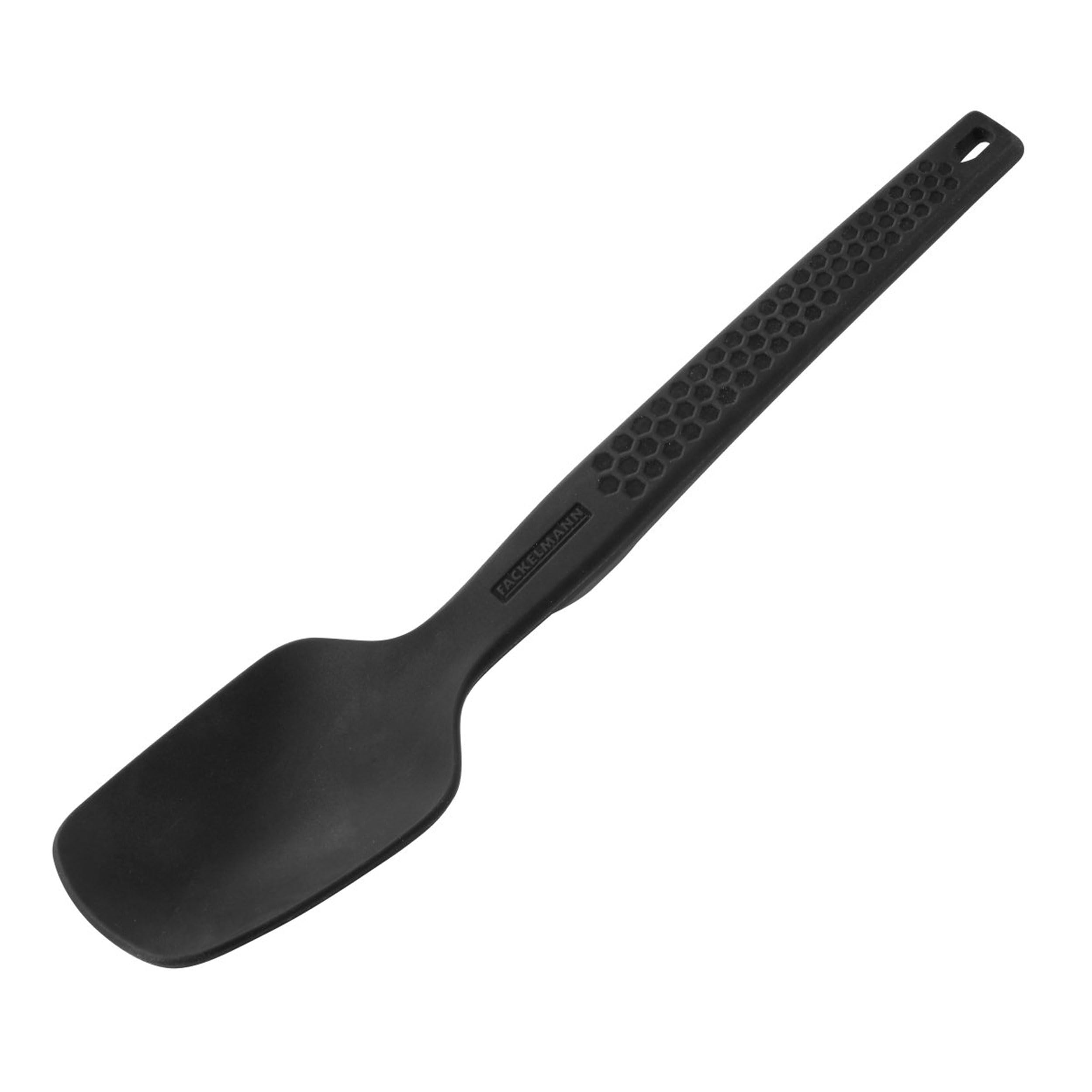 FACKELMANN 25292 Serving Spoon, Silicone Metal, Gray